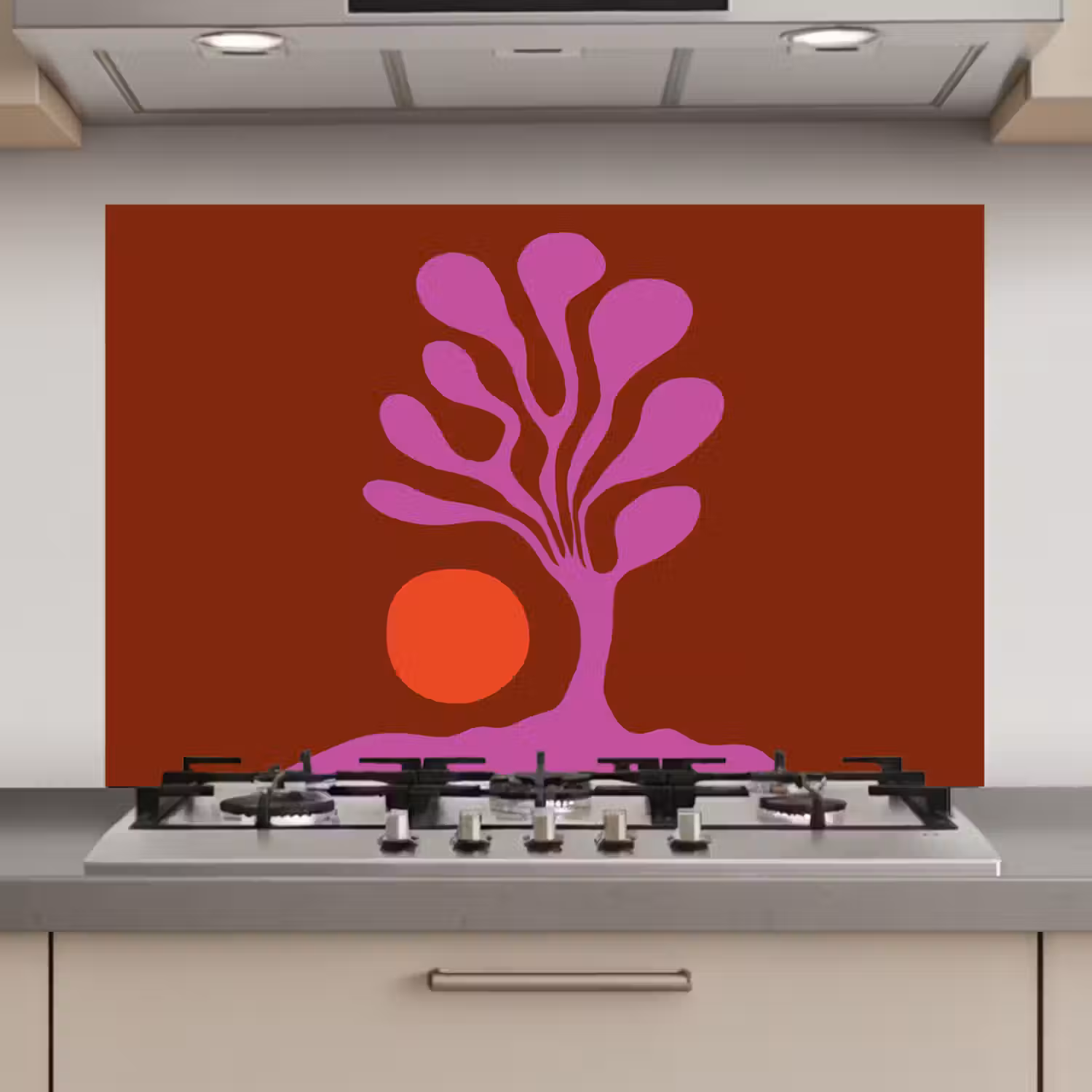 Boom - Paars - Cirkel - Vloeiend keuken achterwand spatscherm klein -3d_website