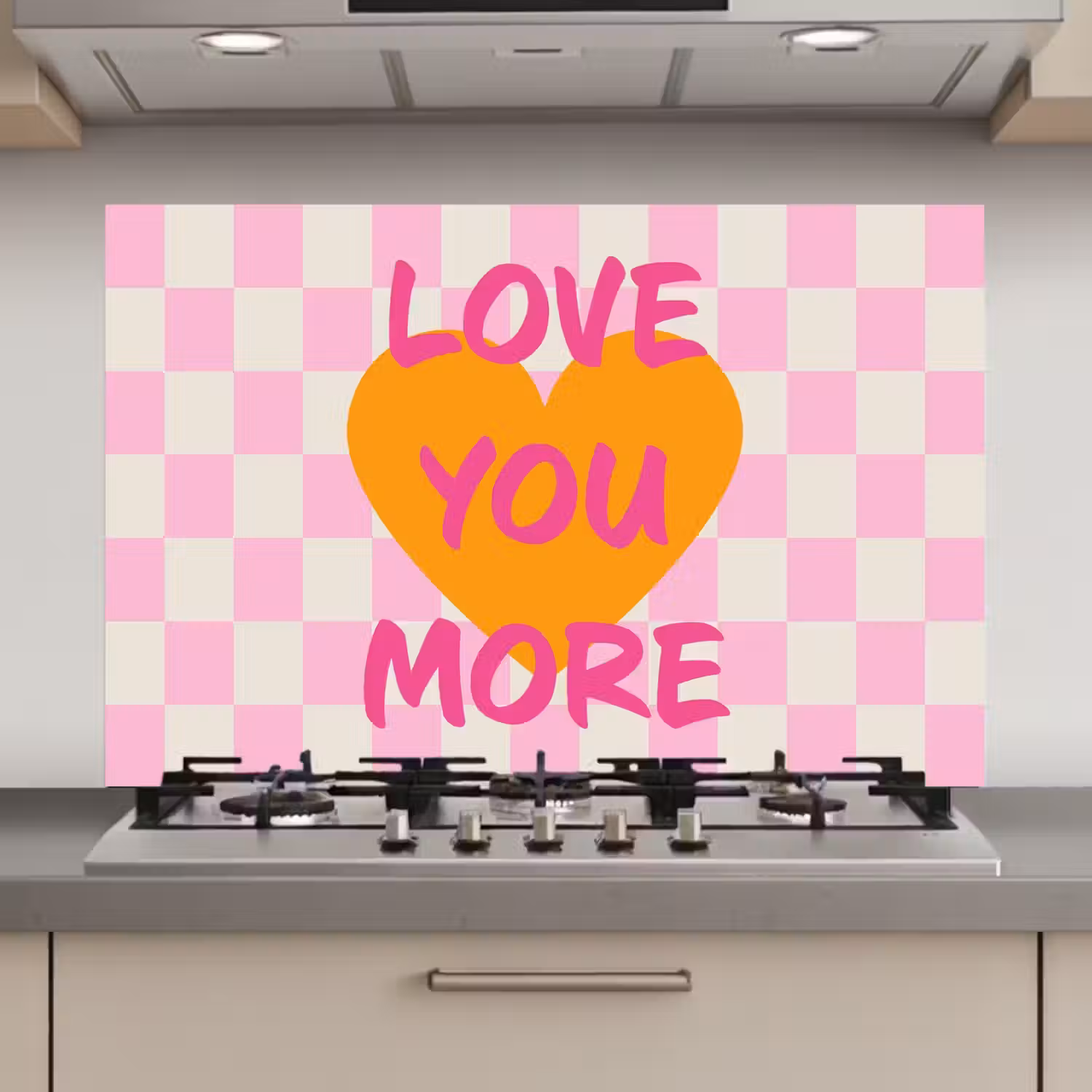 Valentijn - Love - Roze - Oranje keuken achterwand spatscherm klein -3d_website