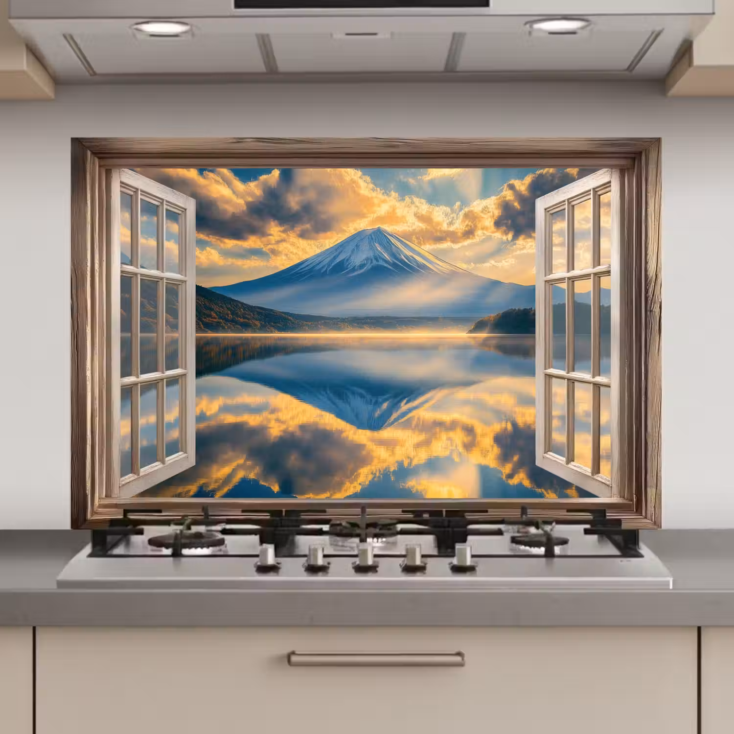 Doorkijk - Landschap - Bergen - Uitzicht - Raam keuken achterwand spatscherm klein -3d_website
