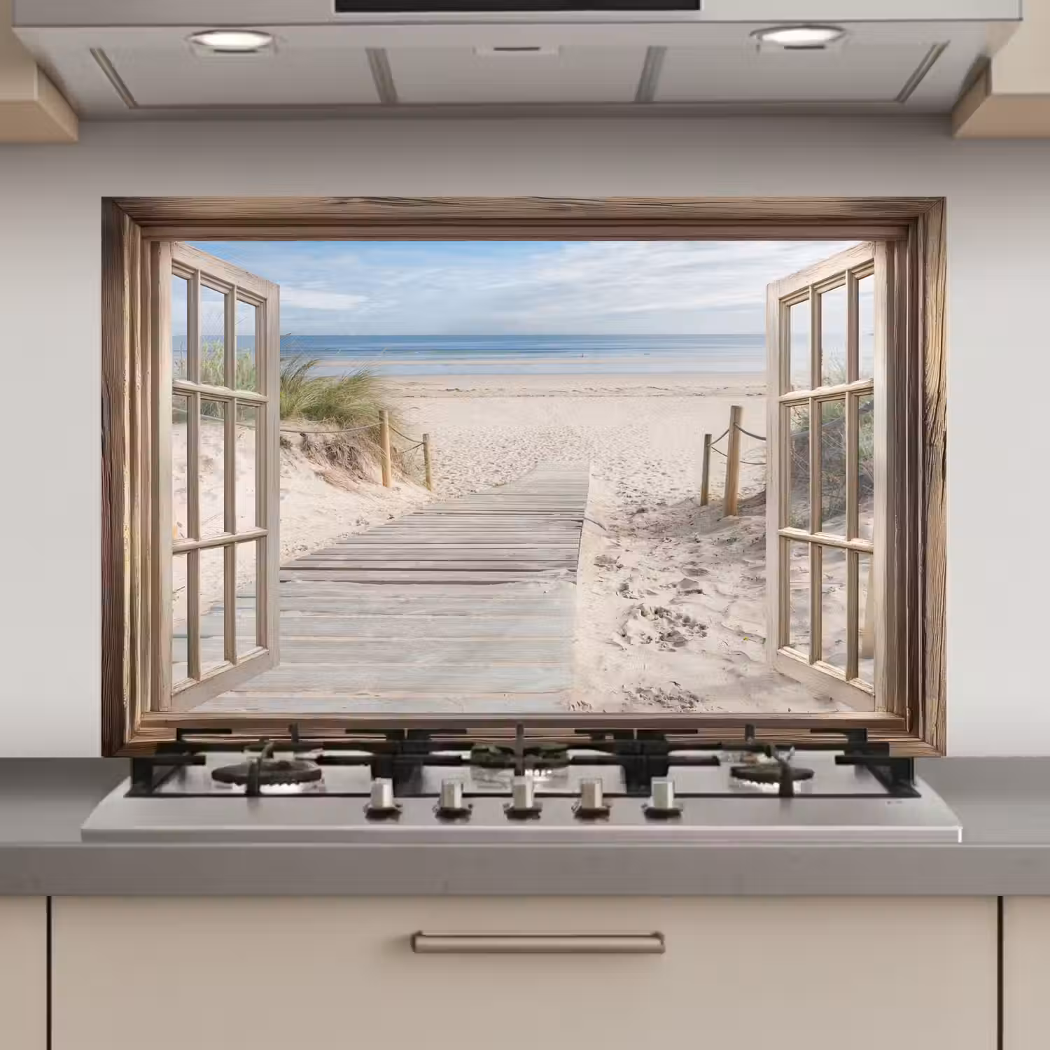 Doorkijk - Strand - Duinen - Pad - Landschap keuken achterwand spatscherm klein -3d_website