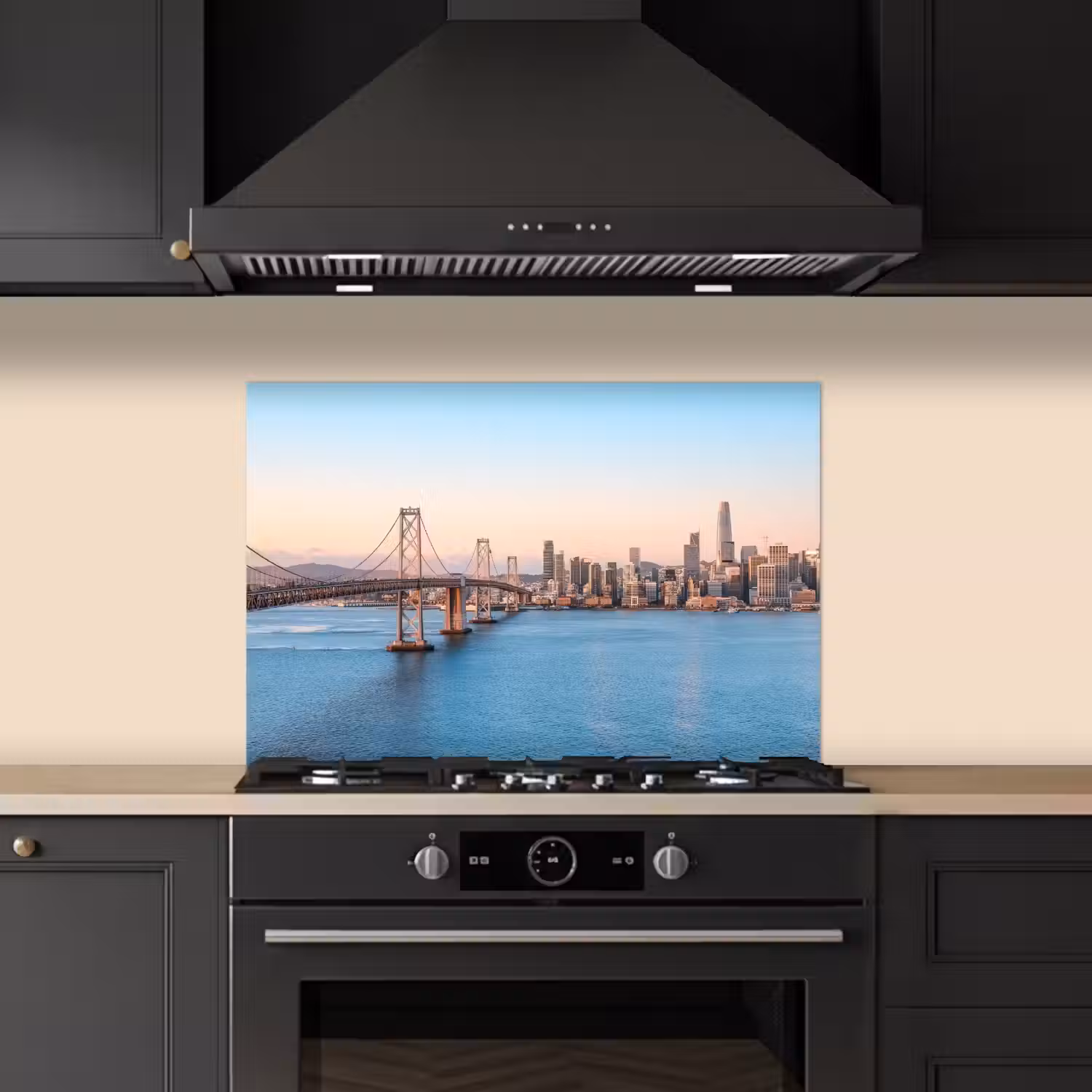 Water - Brug - Skyline - Modern keuken achterwand spatscherm klein -sfeer1