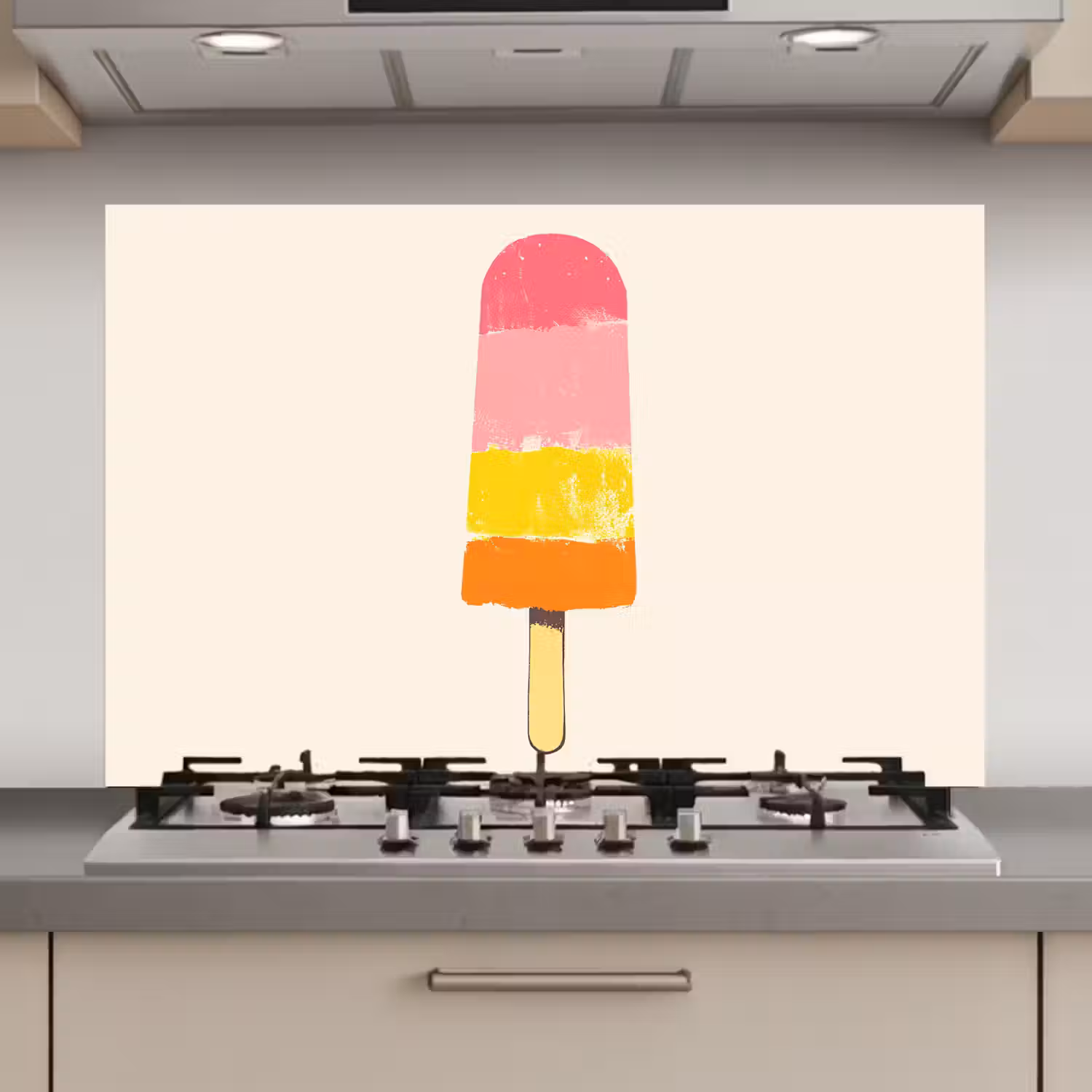 Waterijsje - Retro - Stokje - Roze keuken achterwand spatscherm klein -3d_website