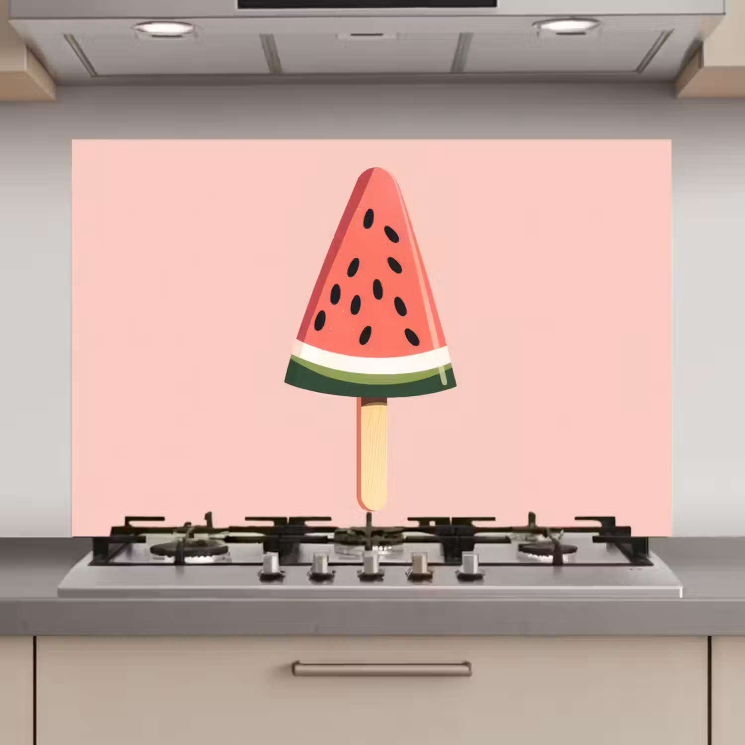 Watermeloen - Ijsje - Pitjes - Rood keuken achterwand spatscherm klein -3d_website