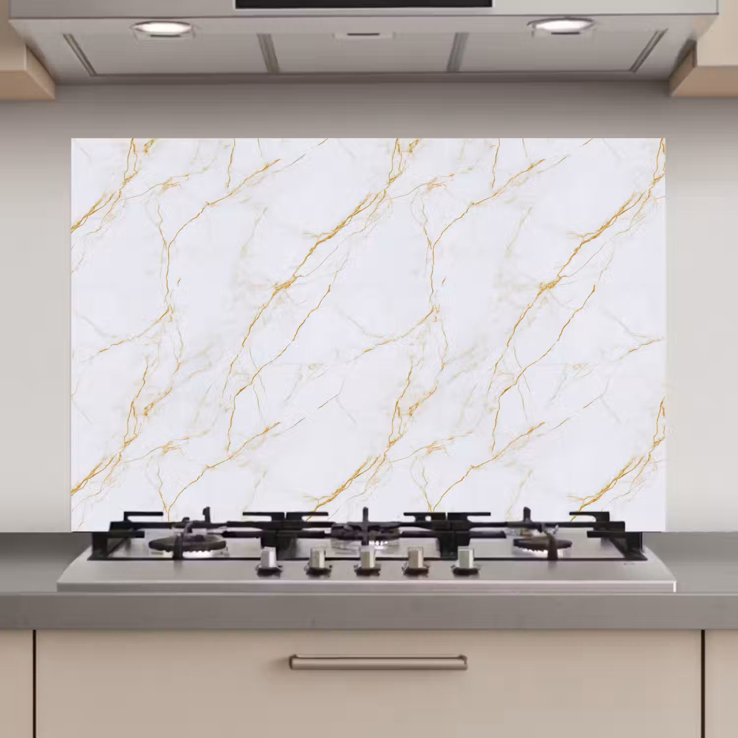 Wit - Marmer - Goud - Luxueus keuken achterwand spatscherm klein 900 -3d_website