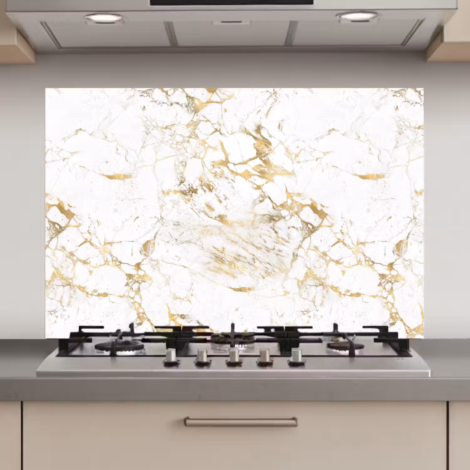 Wit - Marmer - Luxe - Goud keuken achterwand spatscherm klein 900 -3d_website