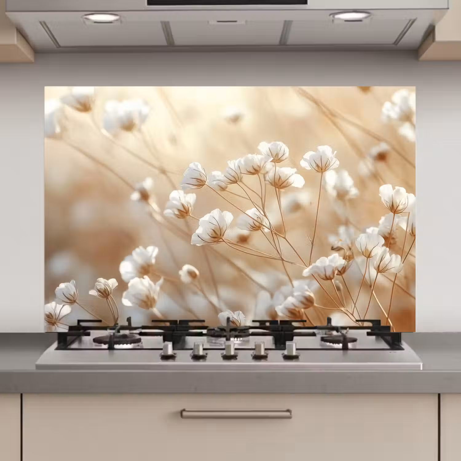 Wilde - Bloemen - Wit keuken achterwand spatscherm klein -3d_website