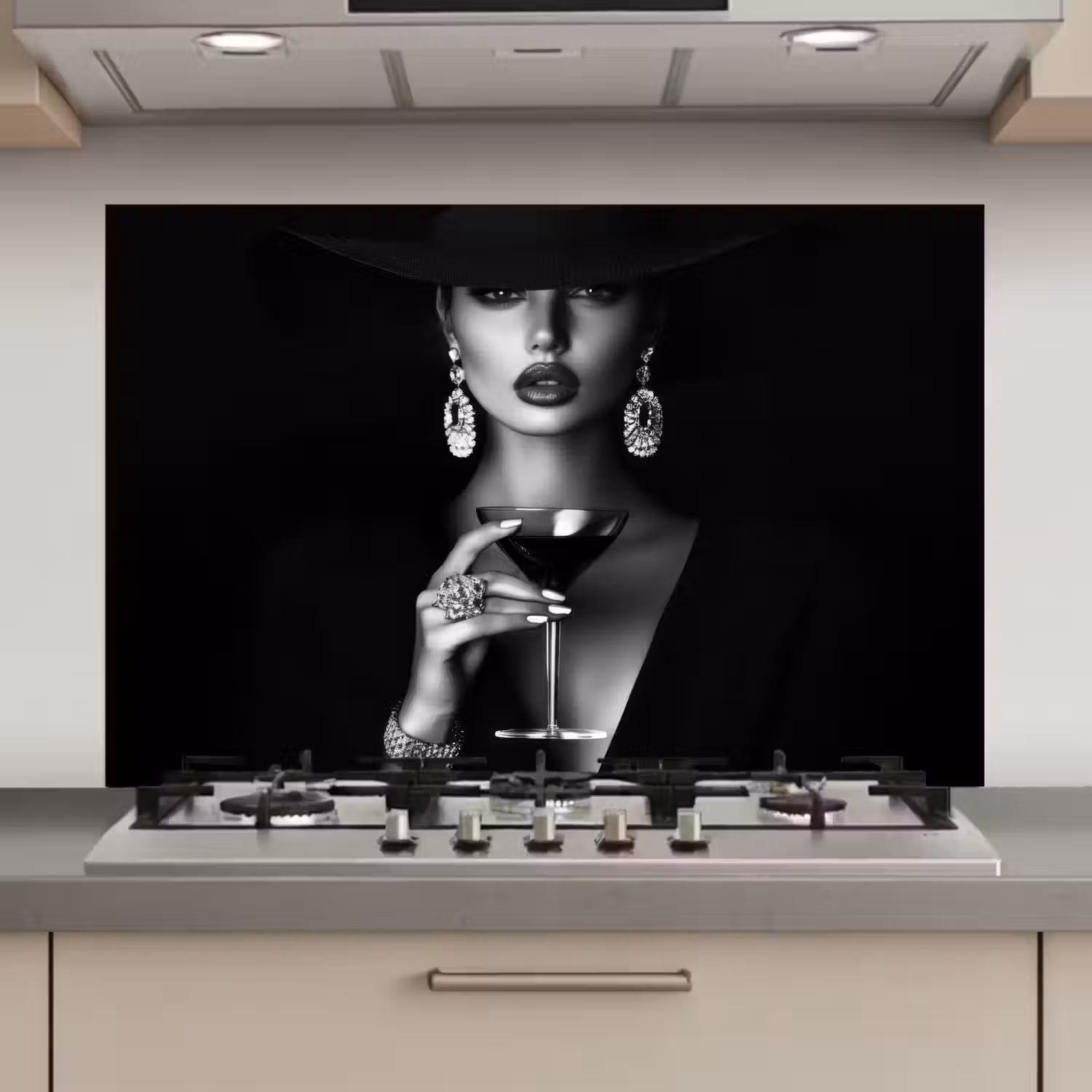 Vrouw - Cocktail - Chic keuken achterwand spatscherm klein -3d_website