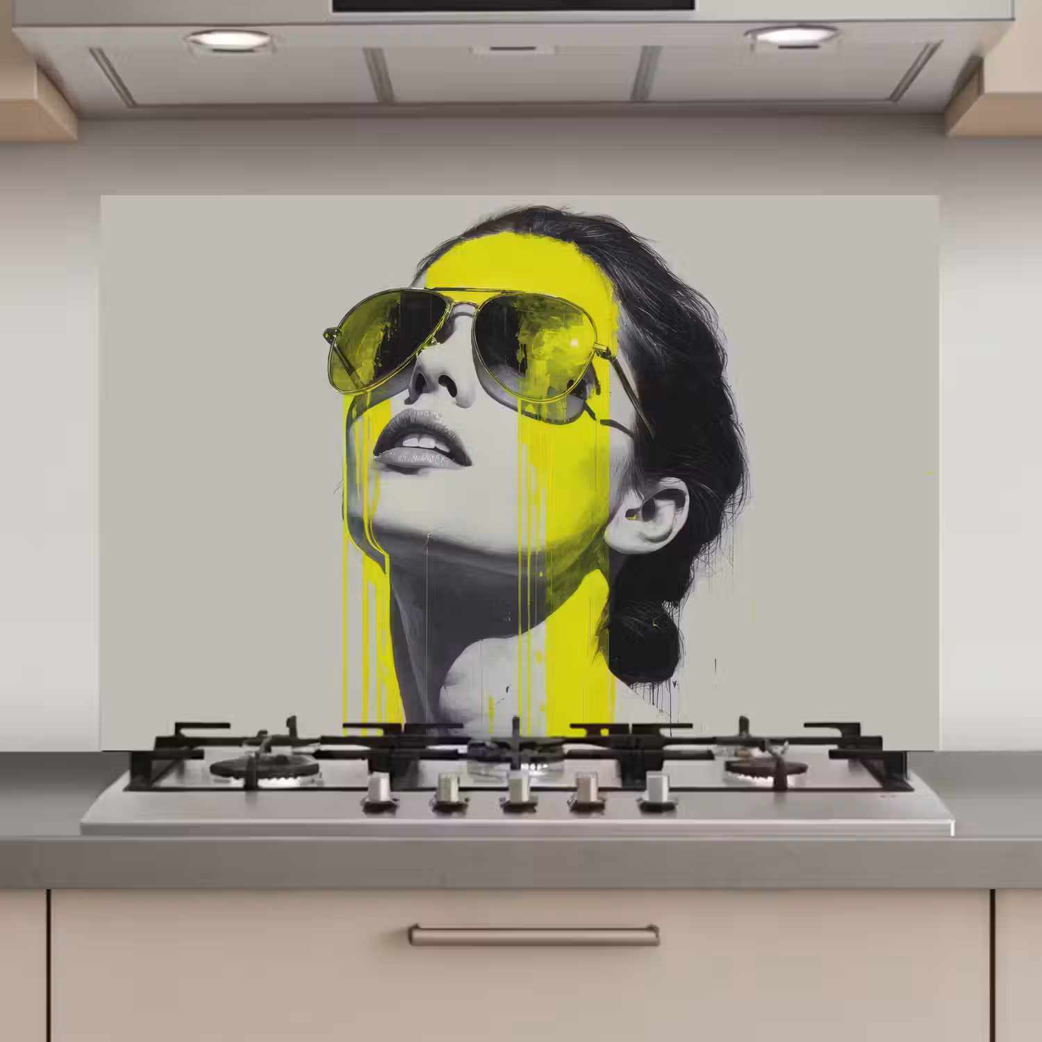 Vrouw - Bril - Verf keuken achterwand spatscherm klein -3d_website