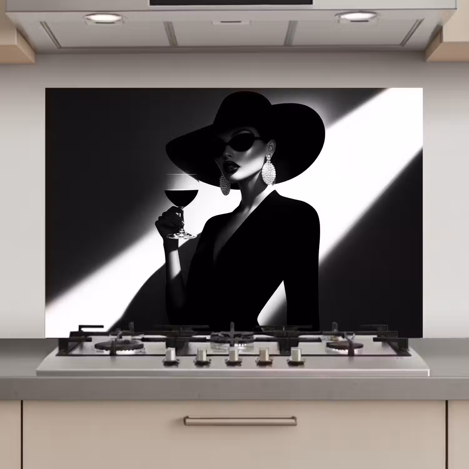 Vrouw - Wijn - Chic keuken achterwand spatscherm klein -3d_website