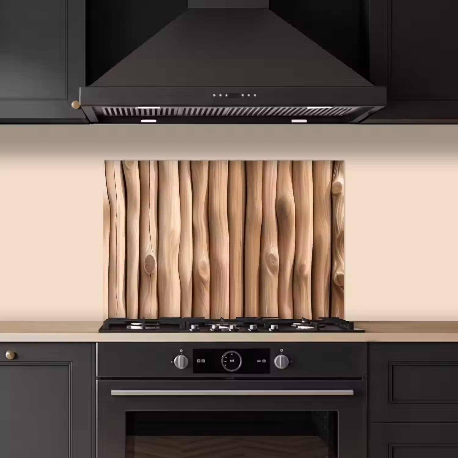Hout - Stam - Lichtbruin keuken achterwand spatscherm klein -sfeer1