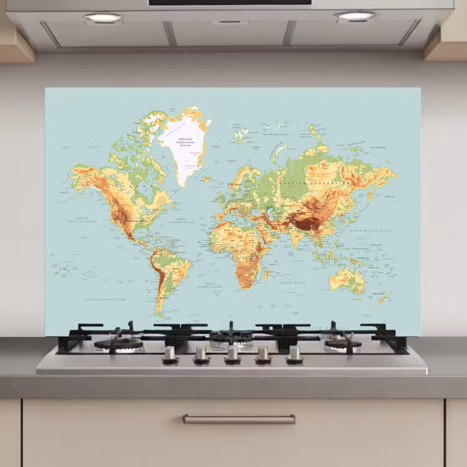 Wereldkaart - Realistisch - Blauw keuken achterwand spatscherm klein -3d_website