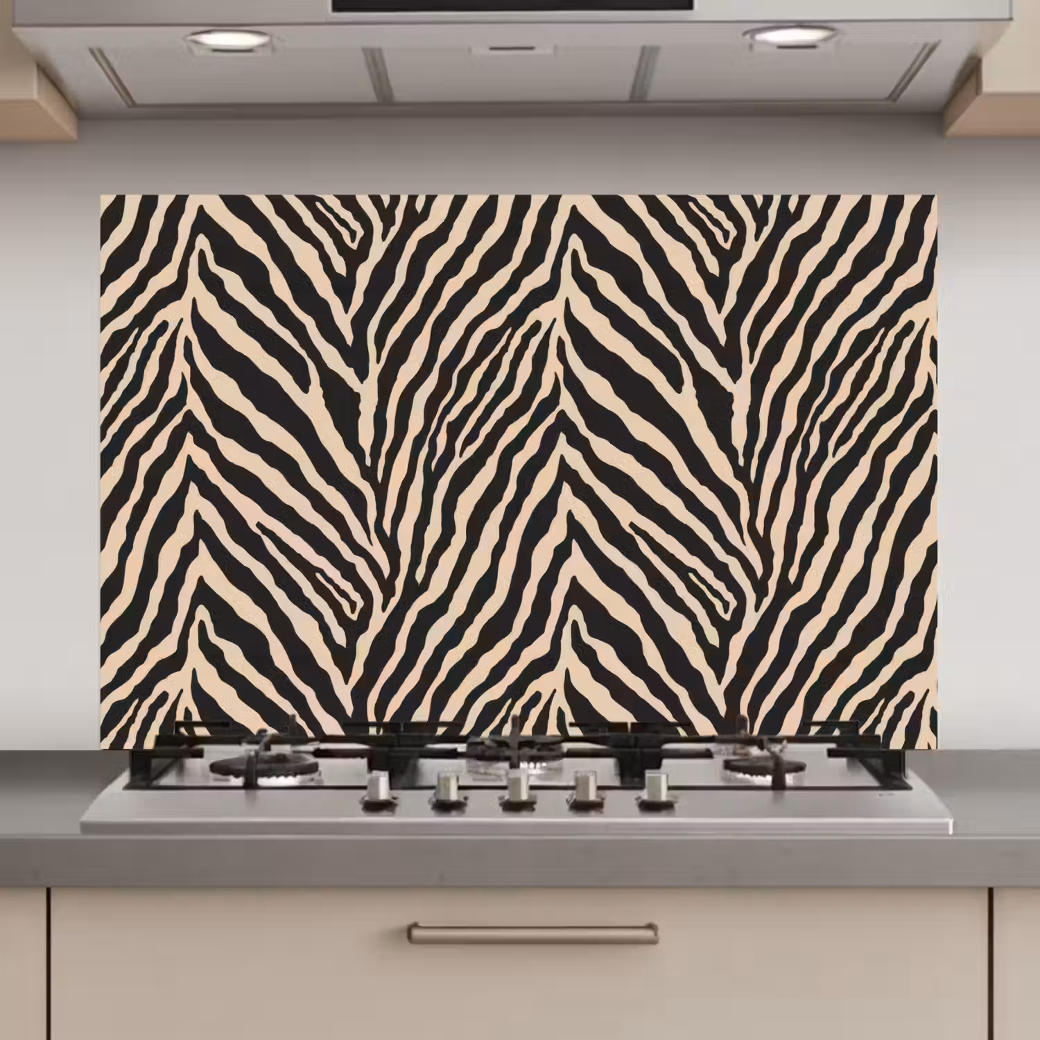 Zebra - Klassiek - Zwart keuken achterwand spatscherm klein 900 -3d_website