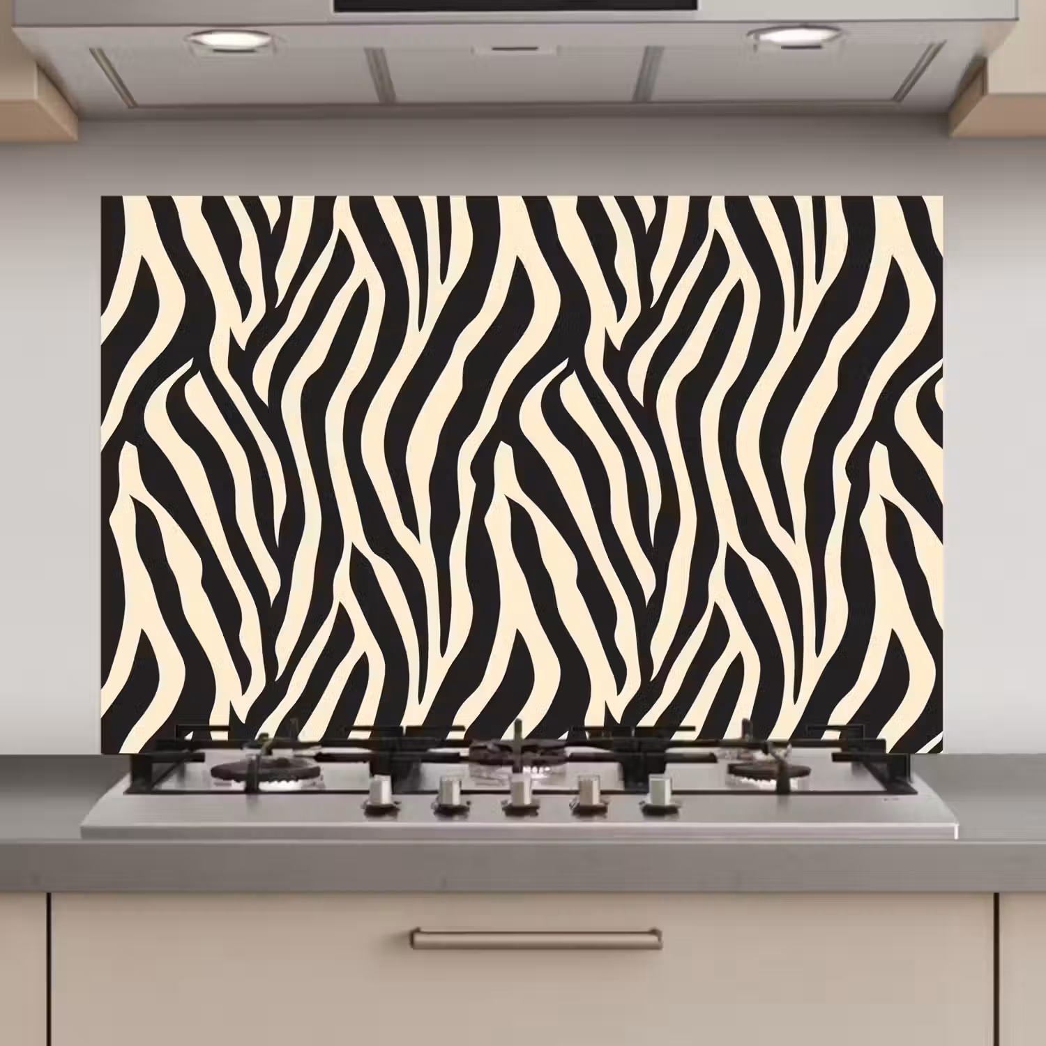 Zebra - Print - Klassiek - Zwart keuken achterwand spatscherm klein 900 -3d_website