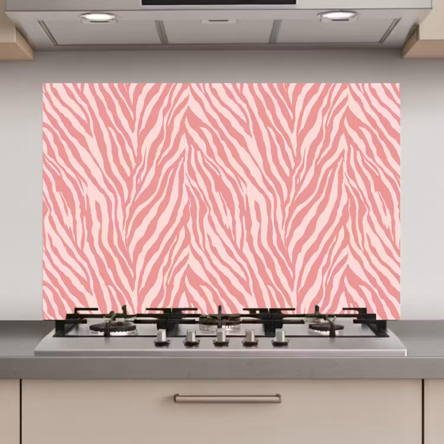 Zebra - Print - Roze keuken achterwand spatscherm klein 900 -3d_website