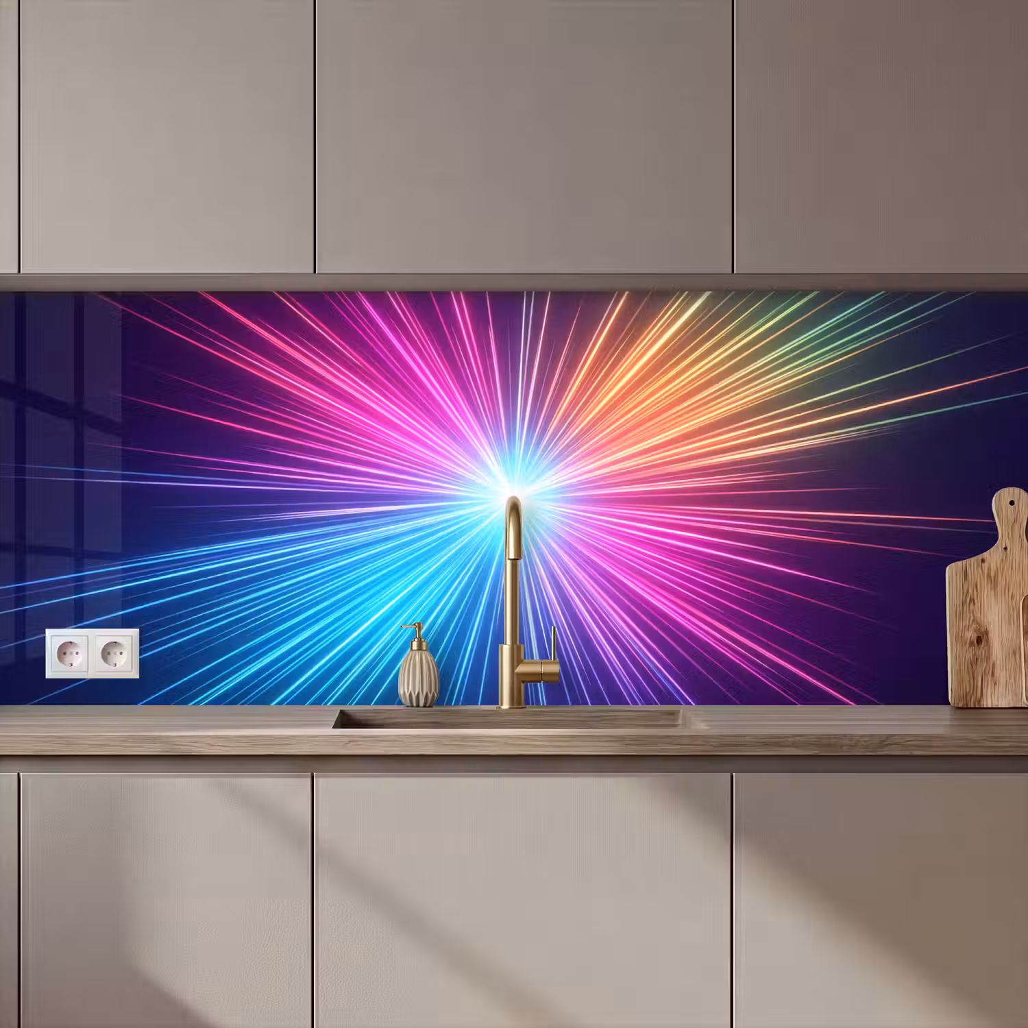 Abstract - Light - Burst - Modern - Colorful keuken achterwand 2 middel zz_3dshopping