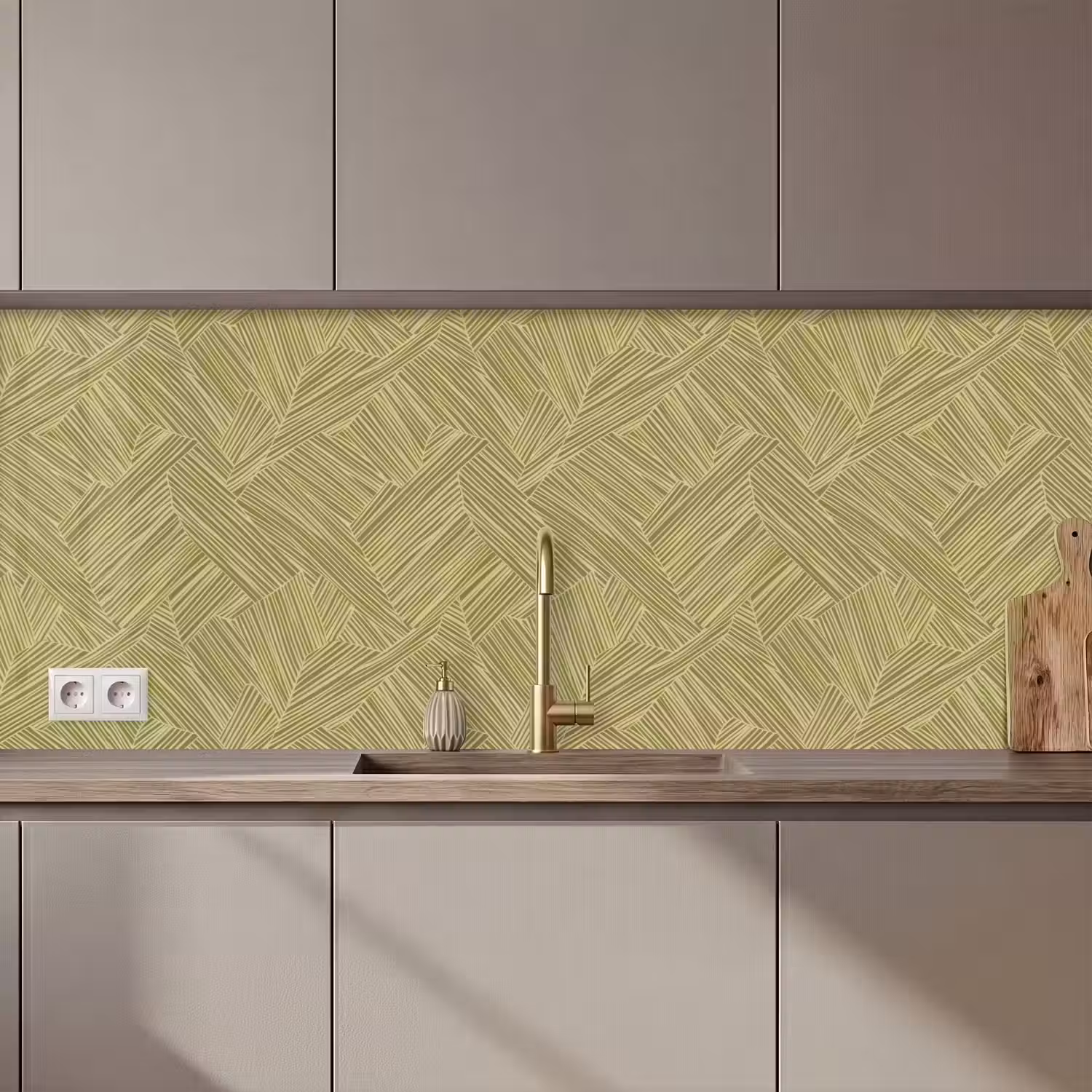 Abstract - Modern - Groen keuken achterwand 2 middel 871 zz_3dshopping