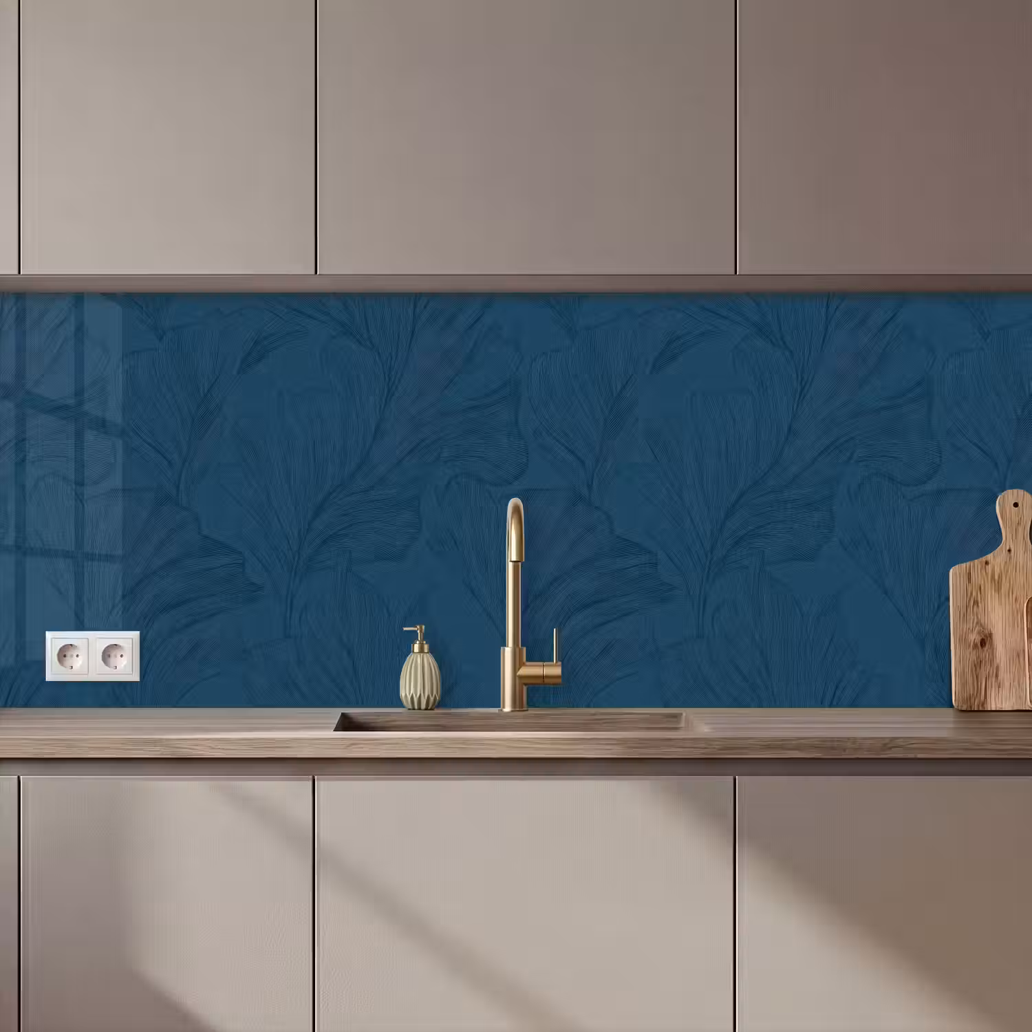 Abstract - Patroon - Donkerblauw - Elegant keuken achterwand 2 middel 871 zz_3dshopping