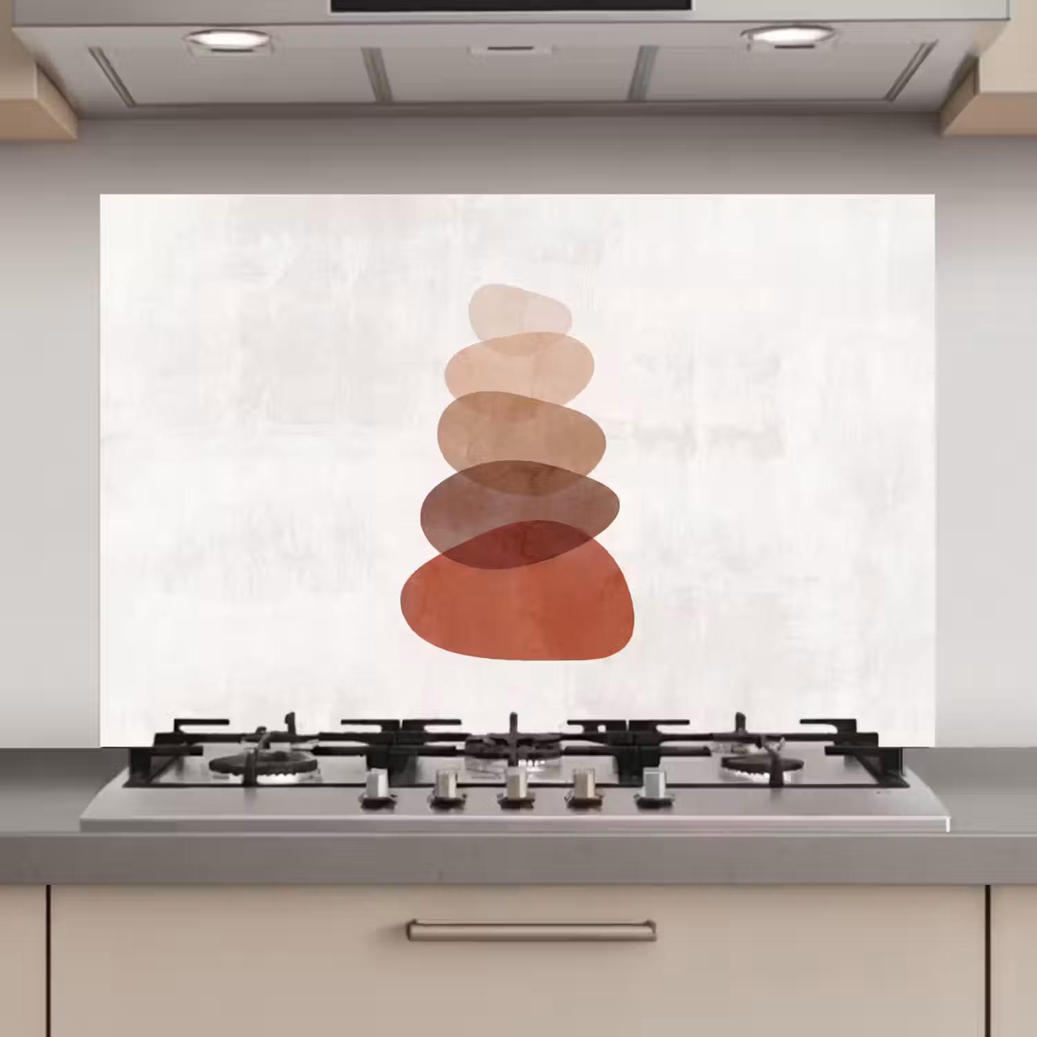 Abstractie - Gestapeld - Balans - Modern - Aardetinten keuken achterwand spatscherm klein -3d_website