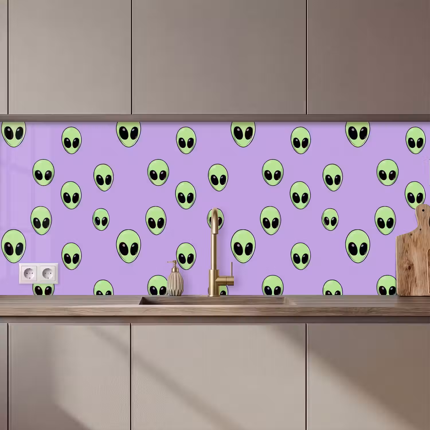 Alien - Retro - Lila keuken achterwand 2 middel 871 zz_3dshopping