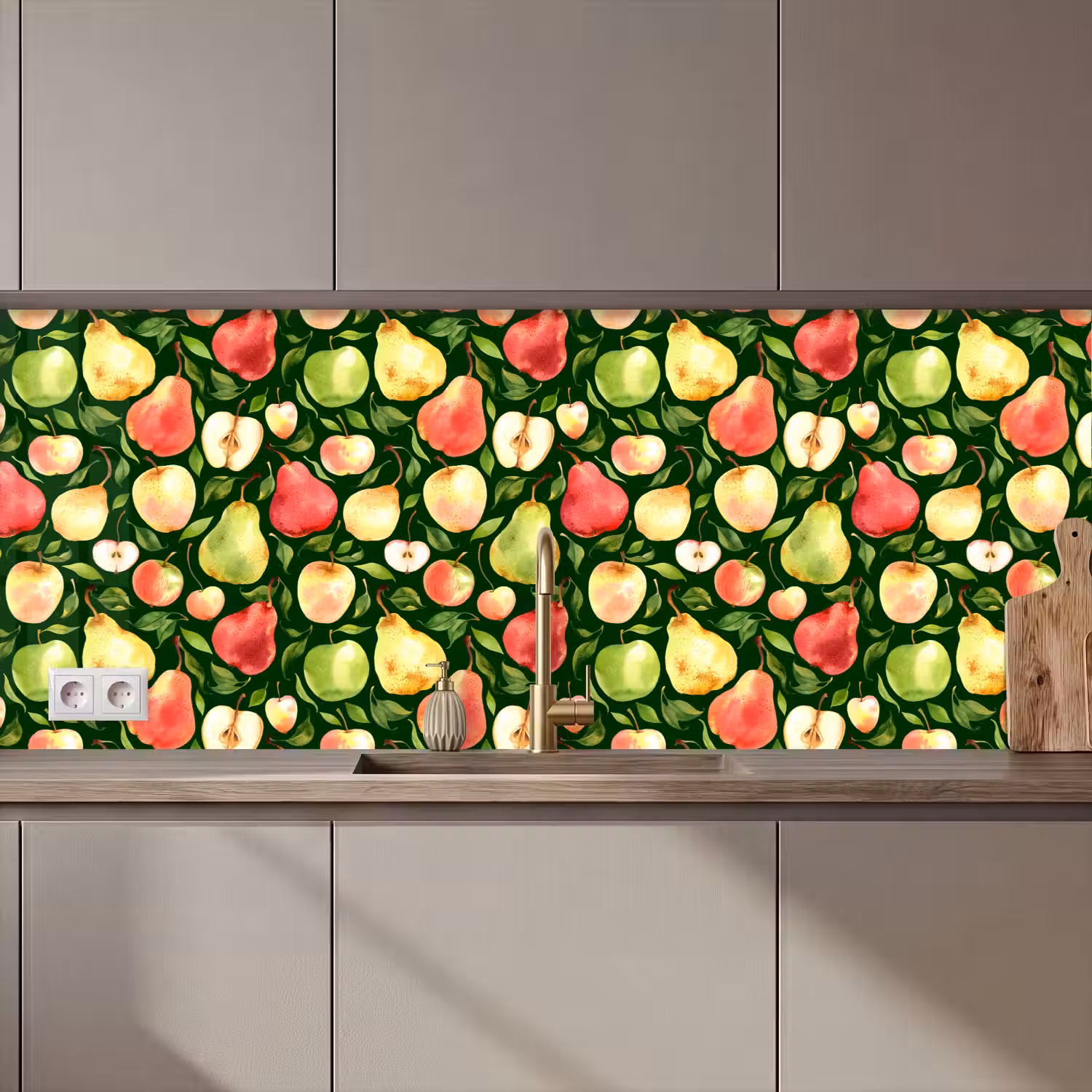 Appels - Peren - Fruit - Groen keuken achterwand 2 middel 871 zz_3dshopping