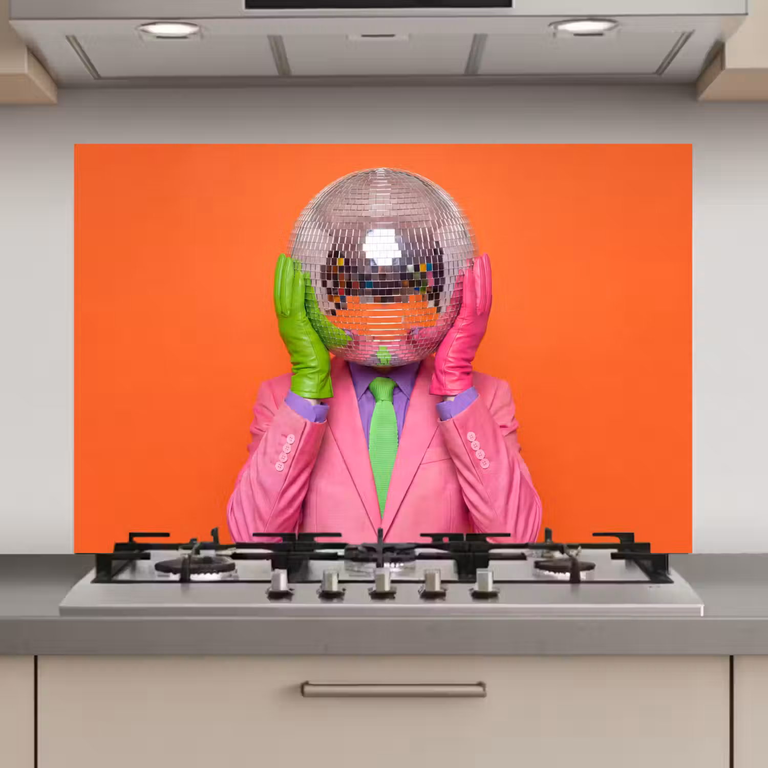 Kunst - Disco bal - Kleurrijk - Modern - Studio keuken achterwand spatscherm klein -3d_website