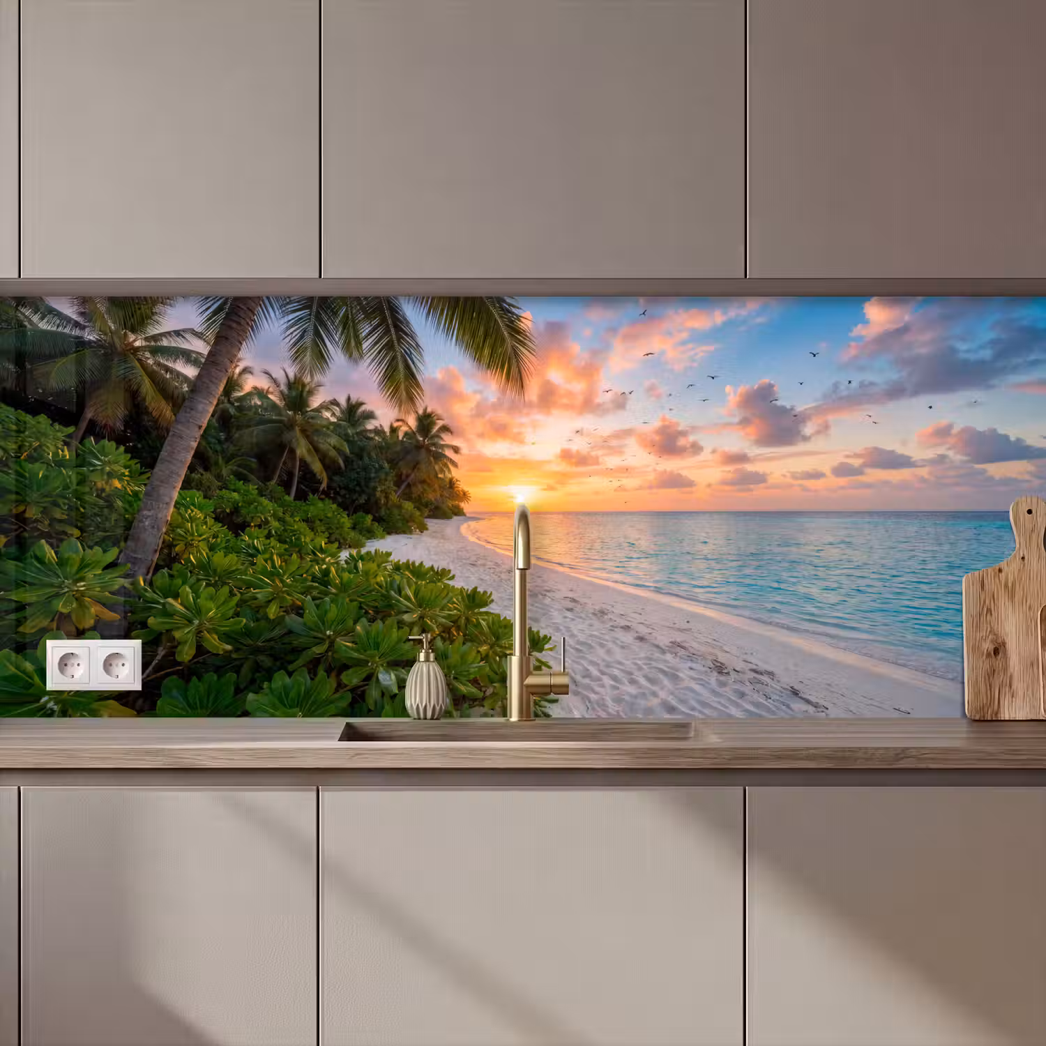 Strand - Zonsondergang - Palmbomen - Tropisch - Natuur keuken achterwand 2 middel zz_3dshopping