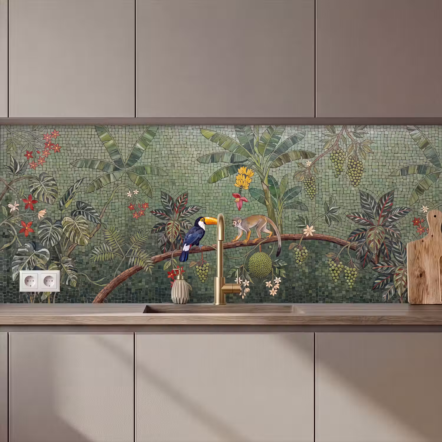 Vogel - Dier - Jungle - Mozaïek - Natuur keuken achterwand 2 middel zz_3dshopping
