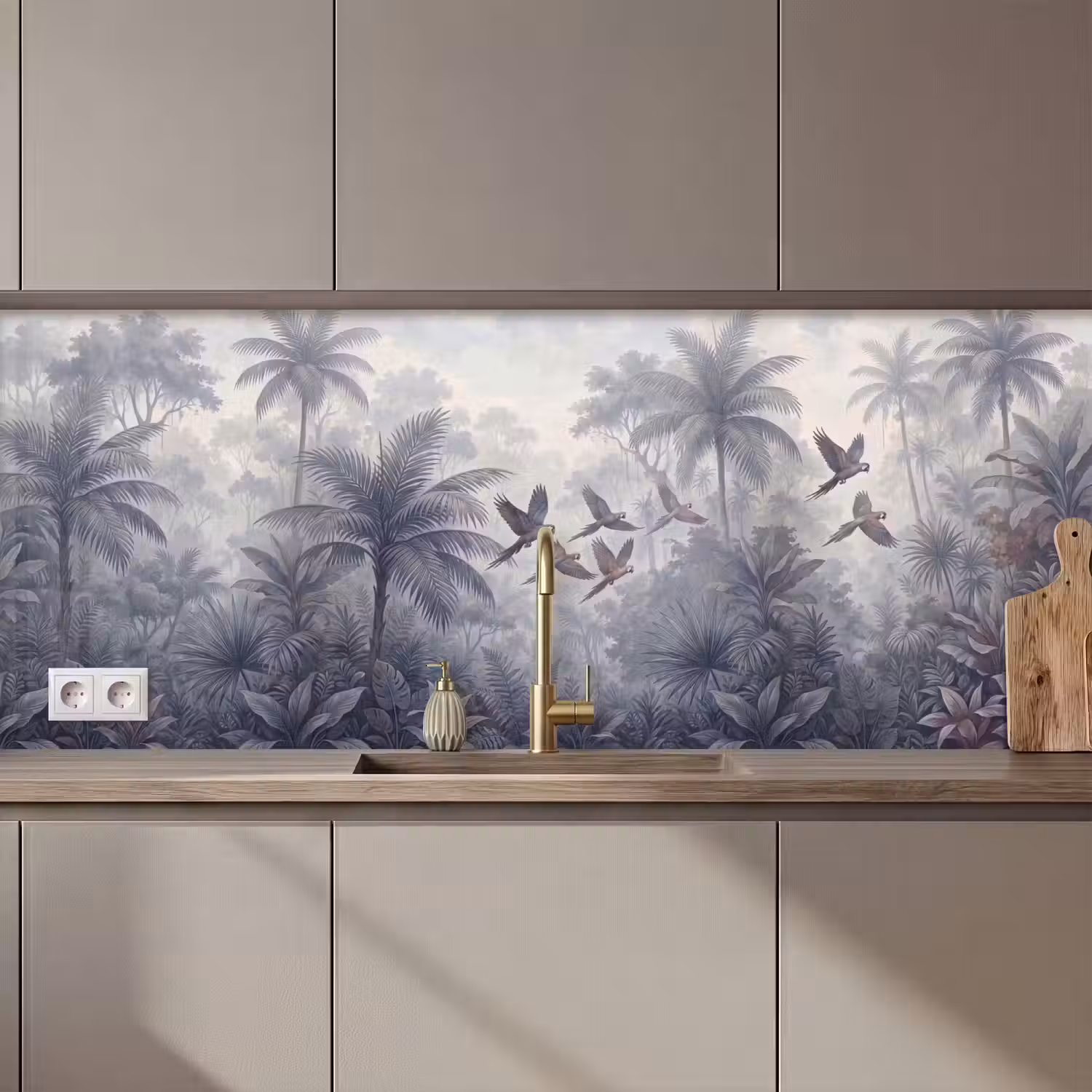 Vogel - Vliegend - Jungle - Vintage - Dieren keuken achterwand 2 middel zz_3dshopping