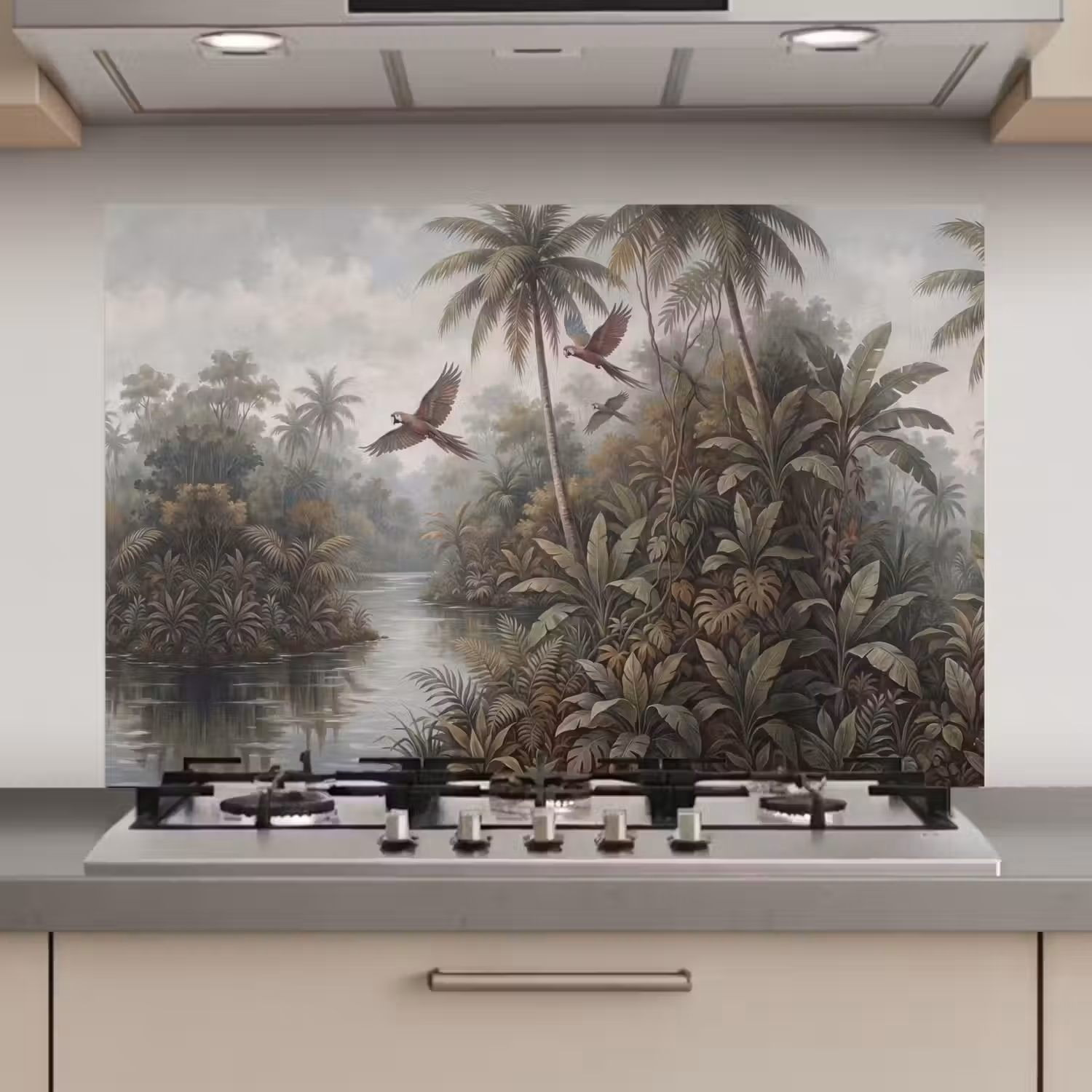 Vogel - Vliegend - Tropisch - Landschap - Klassiek keuken achterwand spatscherm klein -3d_website