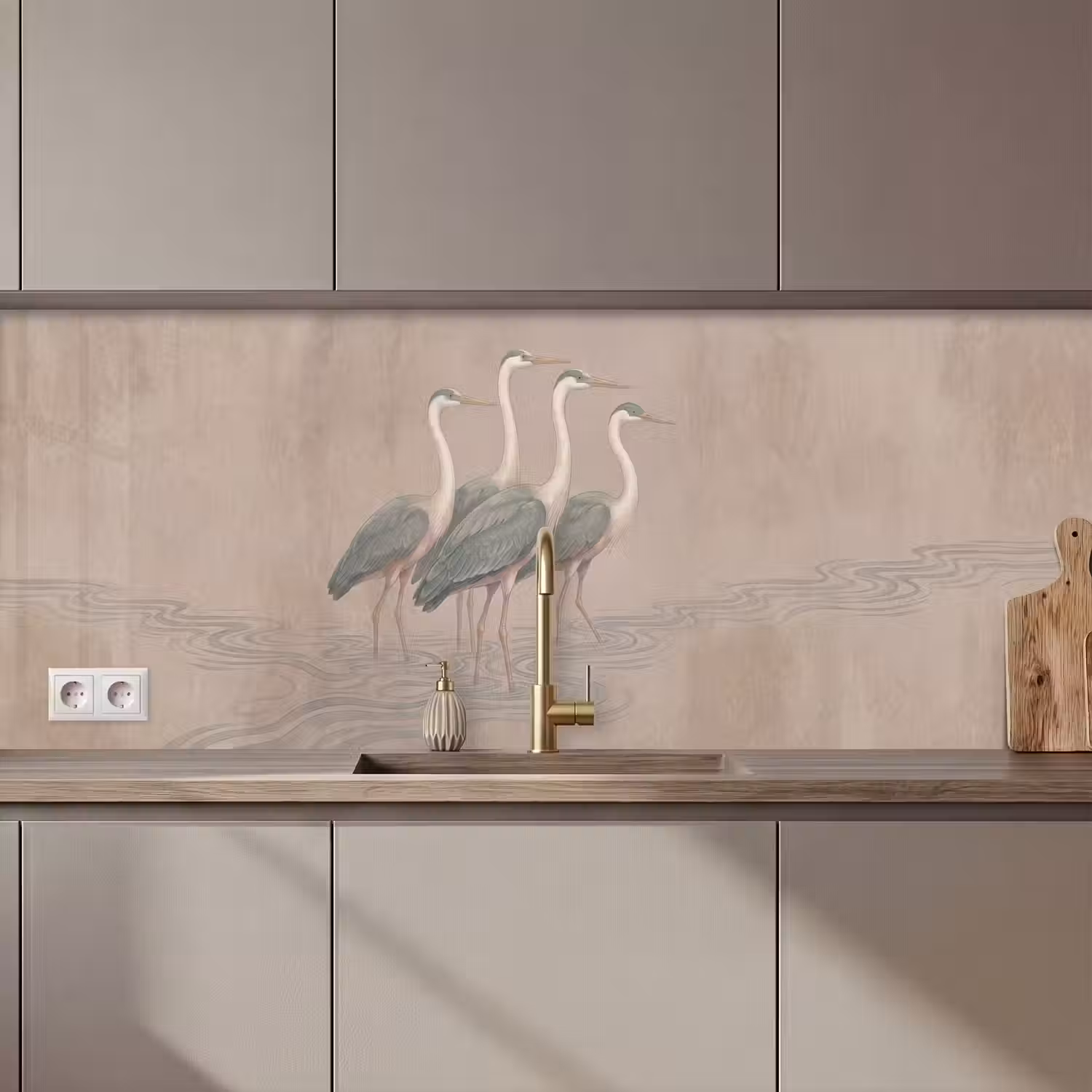 Vogel - Water - Natuur - Vintage keuken achterwand 2 middel zz_3dshopping