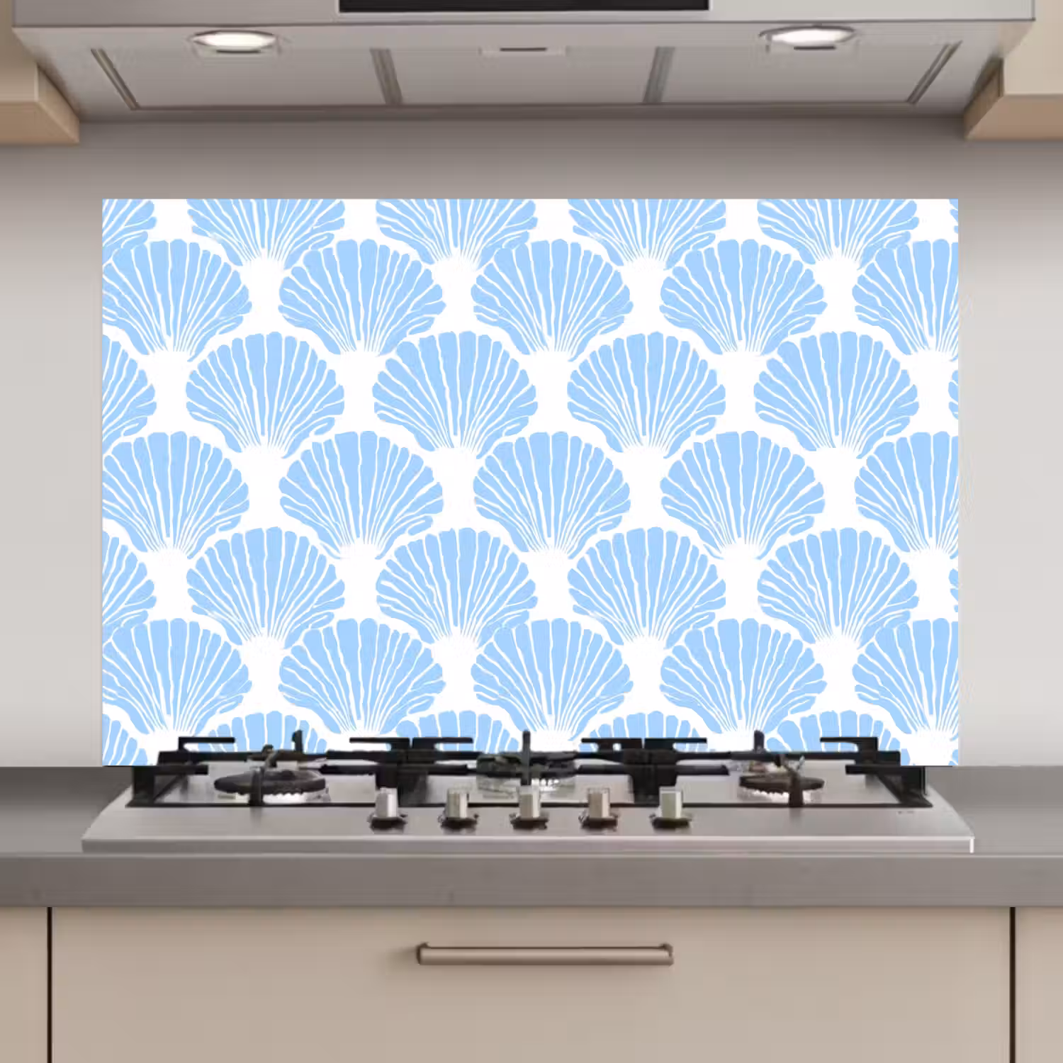 Blauw - Wit - Schelpen - Grafisch - Structuur keuken achterwand spatscherm klein 900 -3d_website