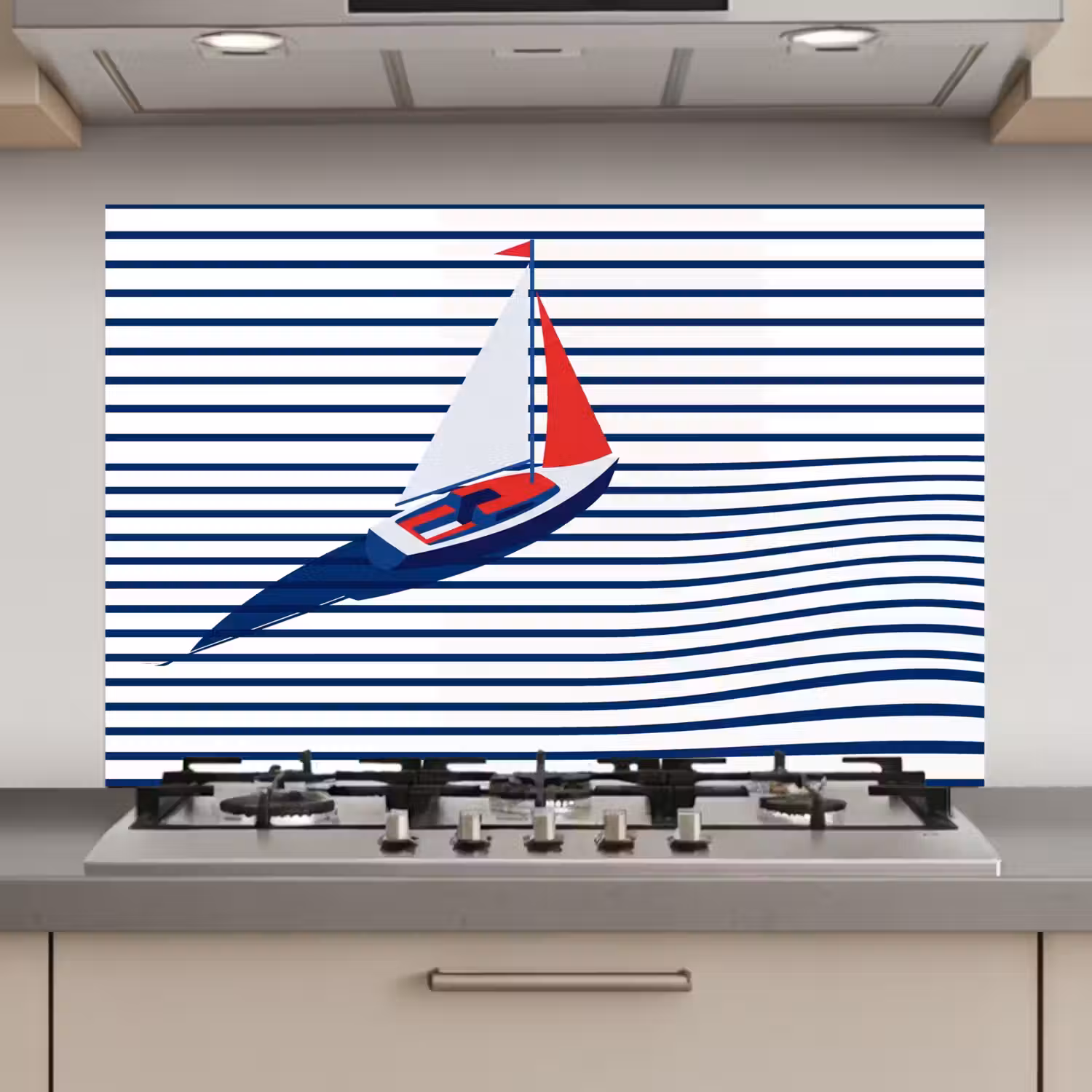 Boot - Water - Abstract - Blauw keuken achterwand spatscherm klein -3d_website