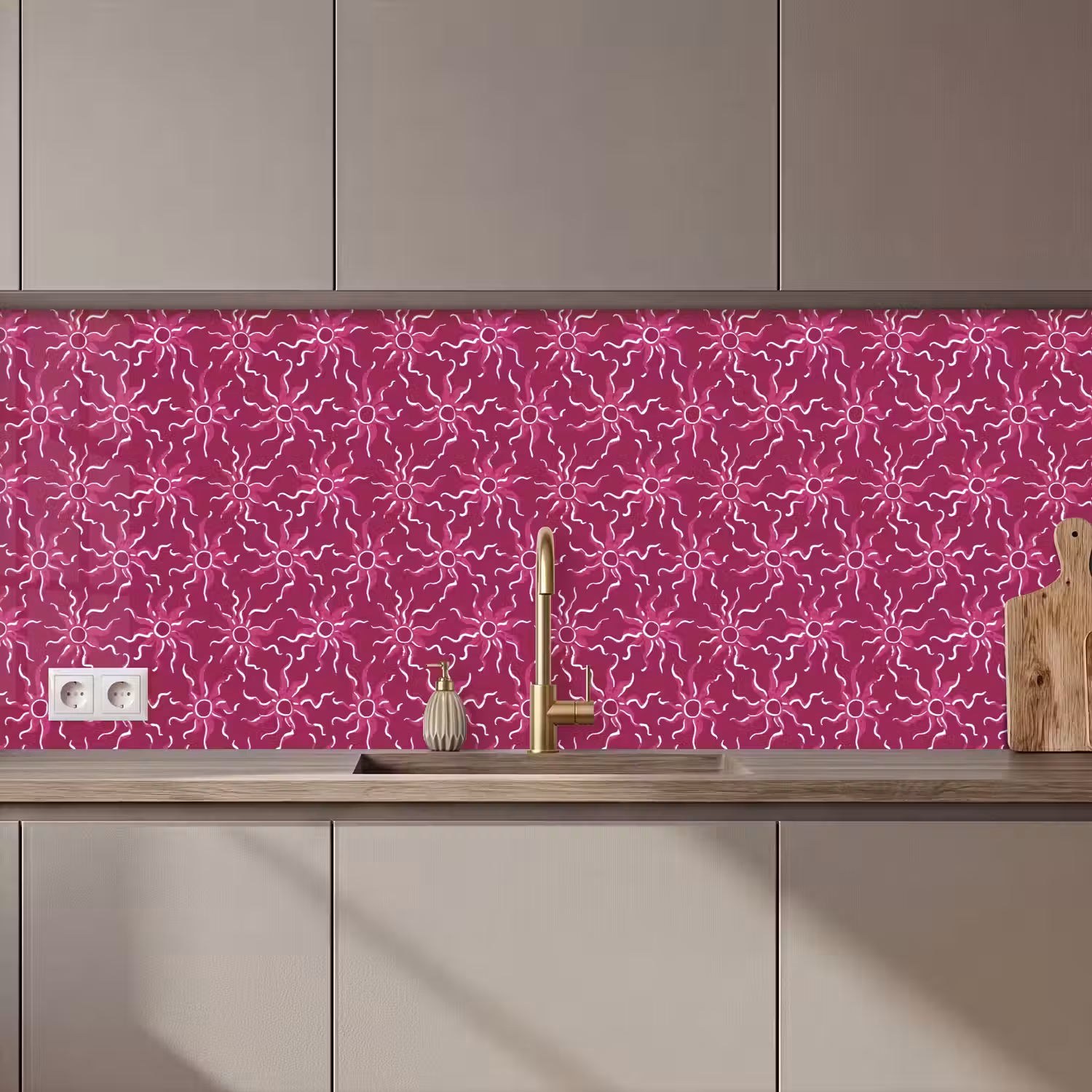 Bohemian - Zon - Magenta keuken achterwand 2 middel 871 zz_3dshopping