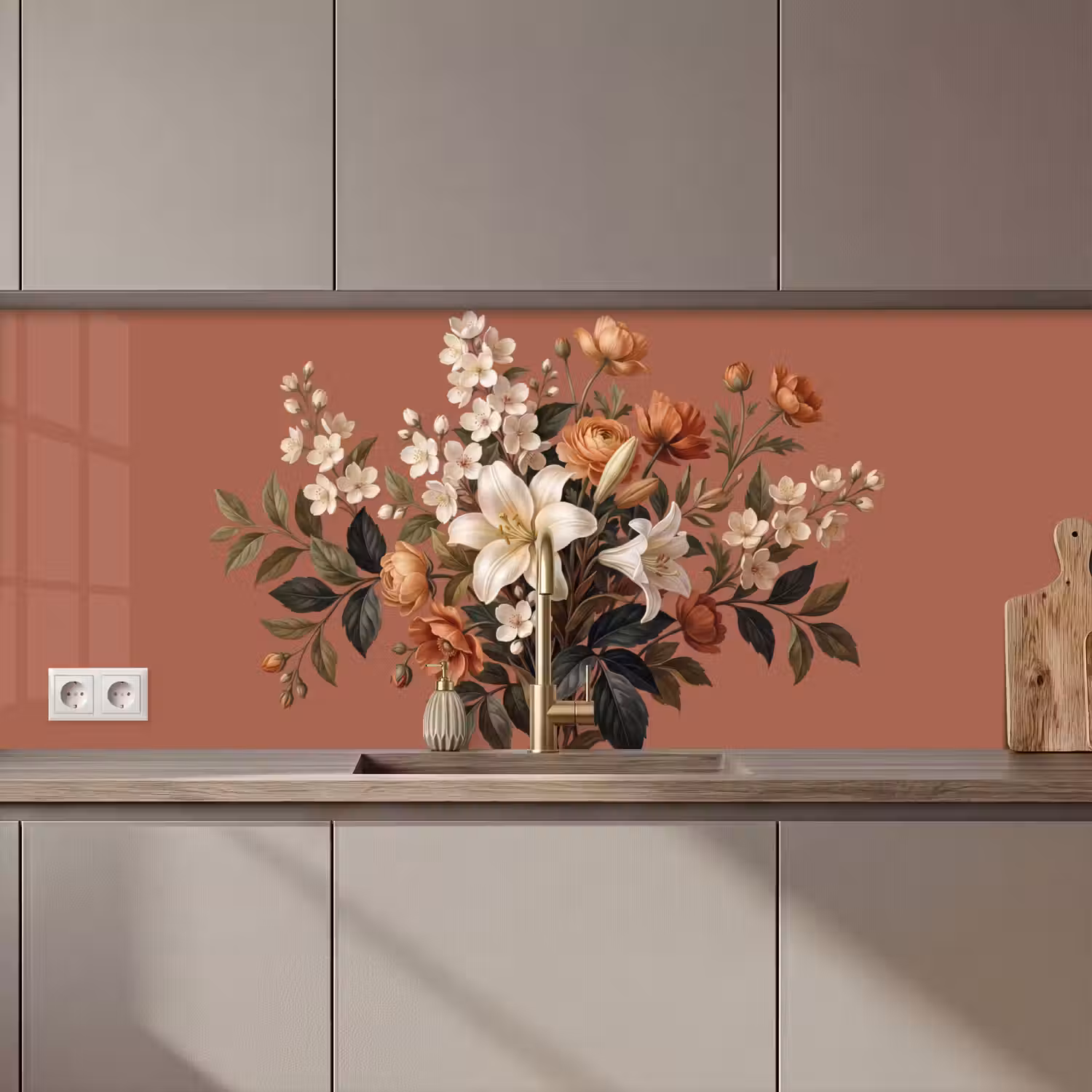 Boeket - Retro - Kleurrijk keuken achterwand 2 middel zz_3dshopping