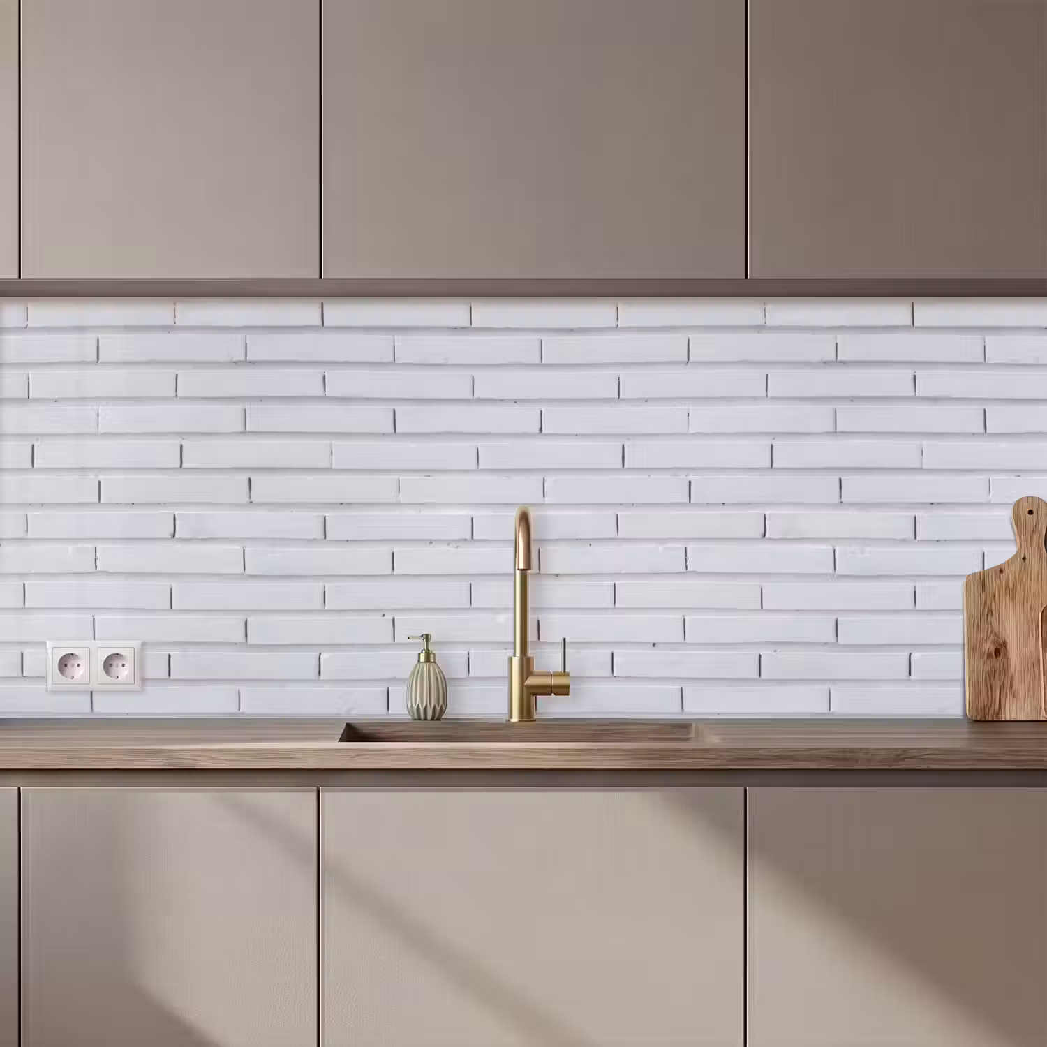 Bakstenen - Geverfd - Wit - Minimalistisch keuken achterwand 2 middel 871 zz_3dshopping