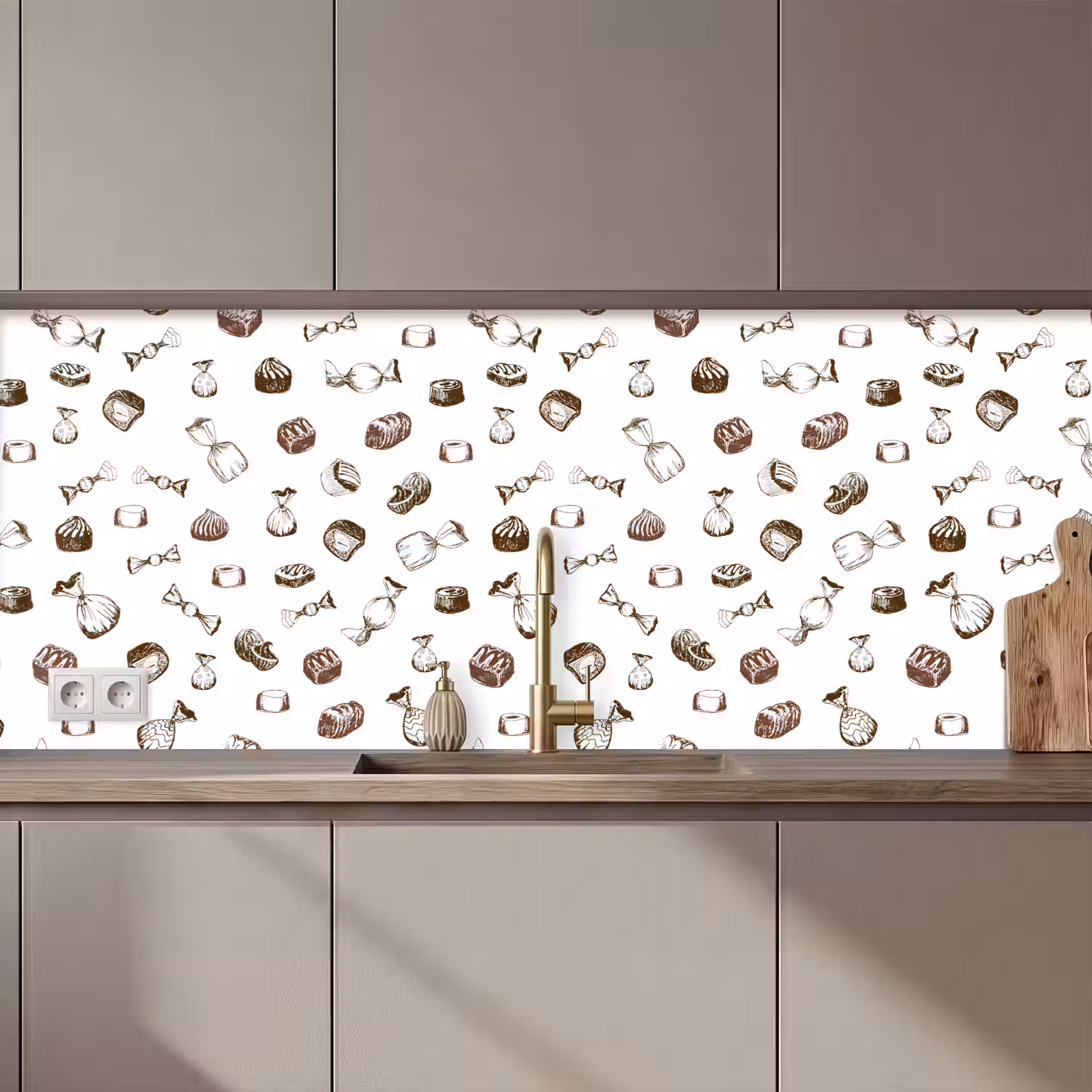 Snoep - Vintage - Chocolade - Design keuken achterwand 2 middel 871 zz_3dshopping