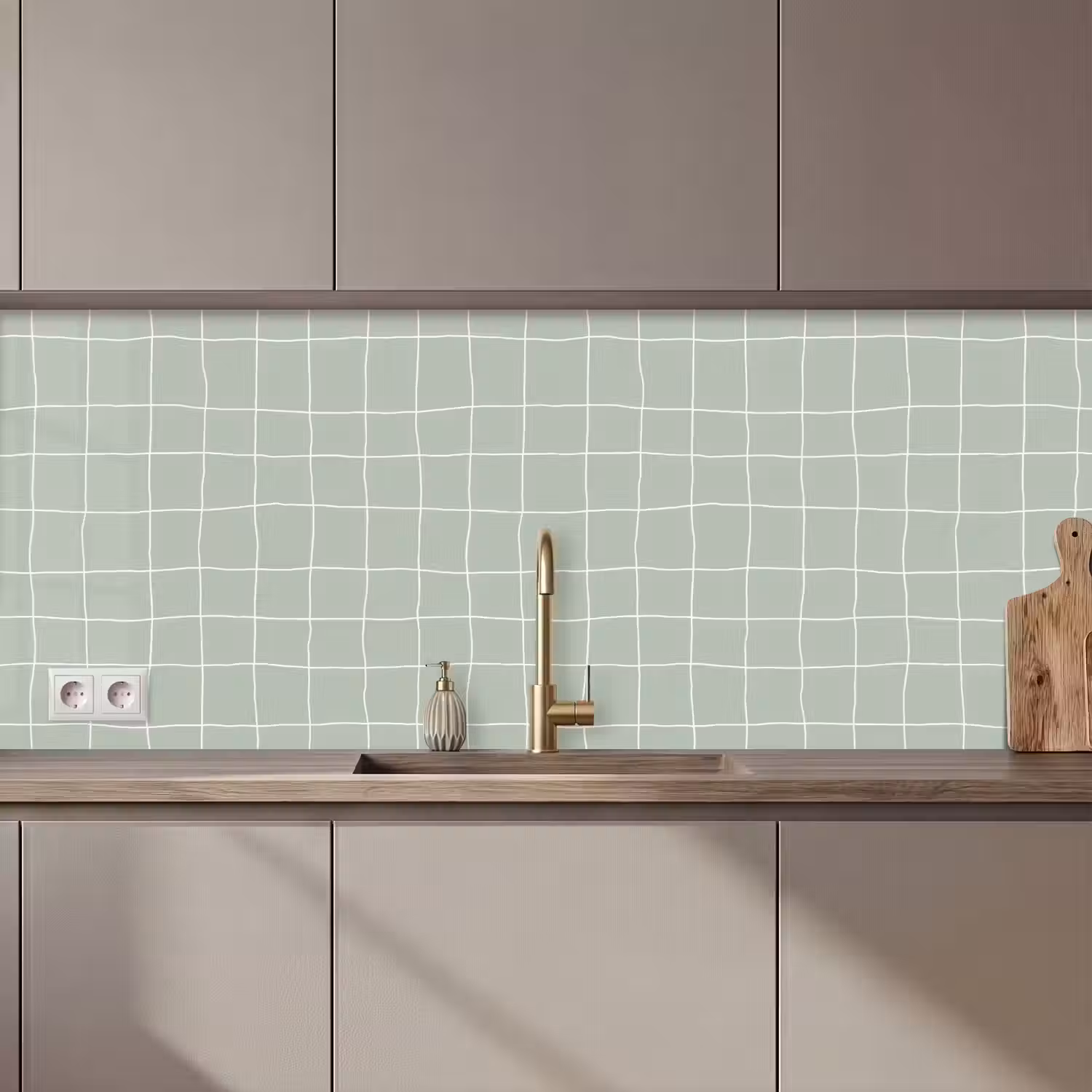 Ruitpatroon - Golvend - Groen keuken achterwand 2 middel 871 zz_3dshopping
