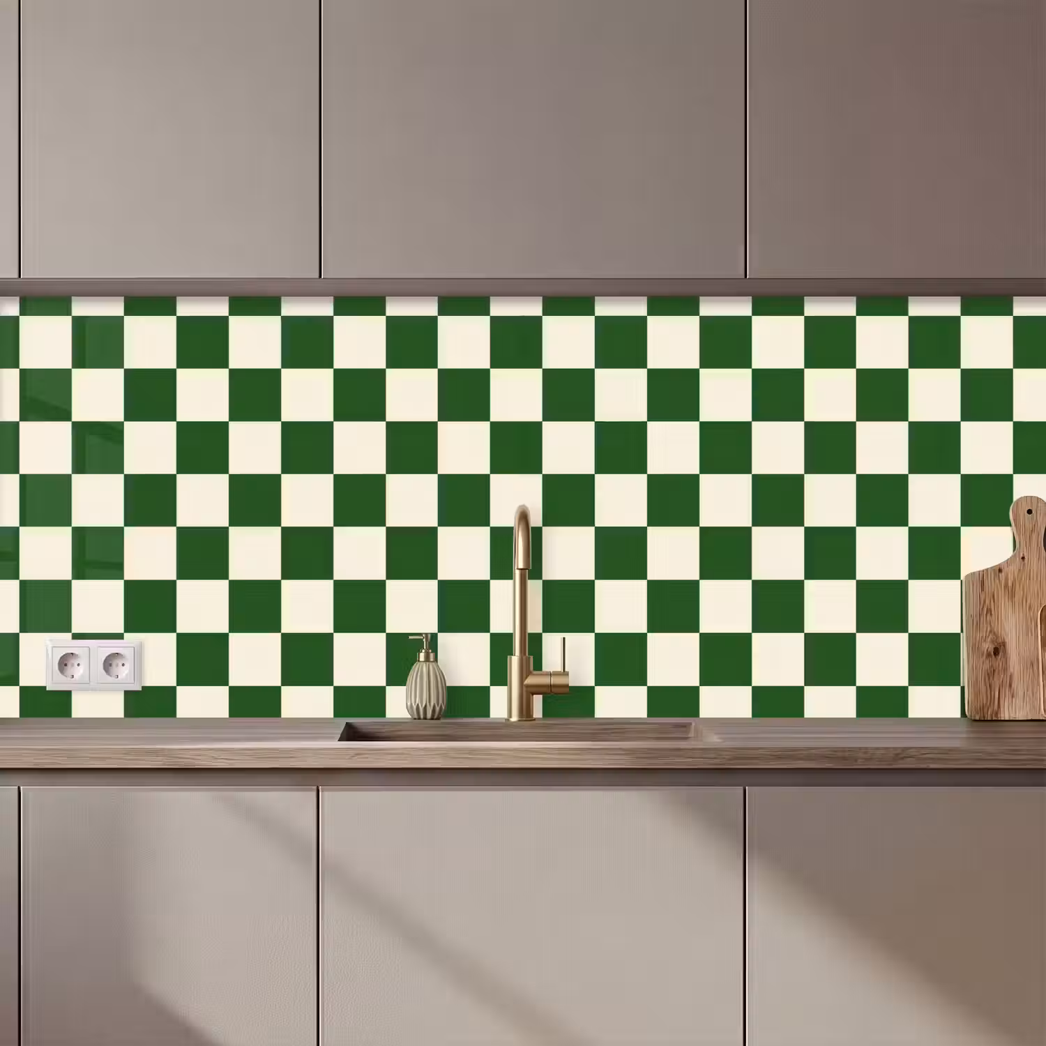 Schaakbord - Patroon - Groen keuken achterwand 2 middel 871 zz_3dshopping