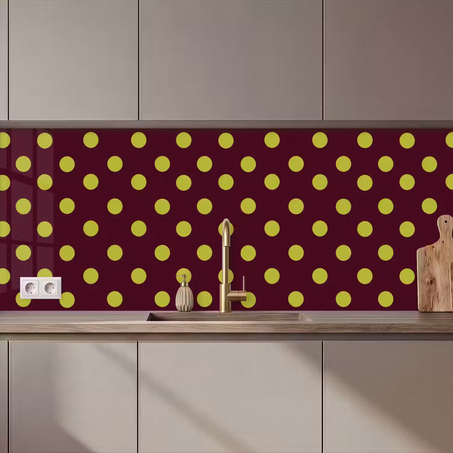 Klassiek - Stippen - Groen keuken achterwand 2 middel 871 zz_3dshopping