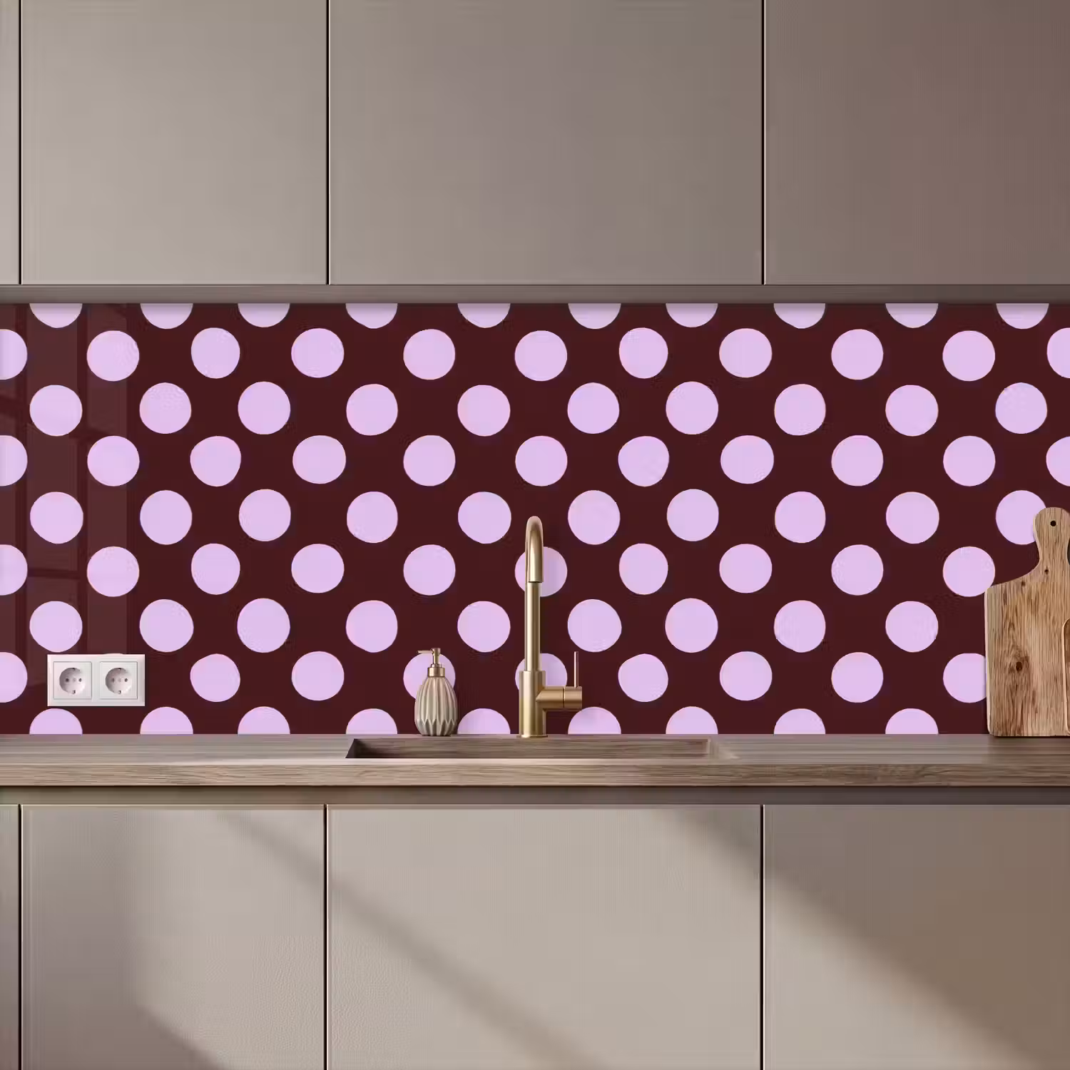 Klassiek - Stippen - Paars keuken achterwand 2 middel 871 zz_3dshopping