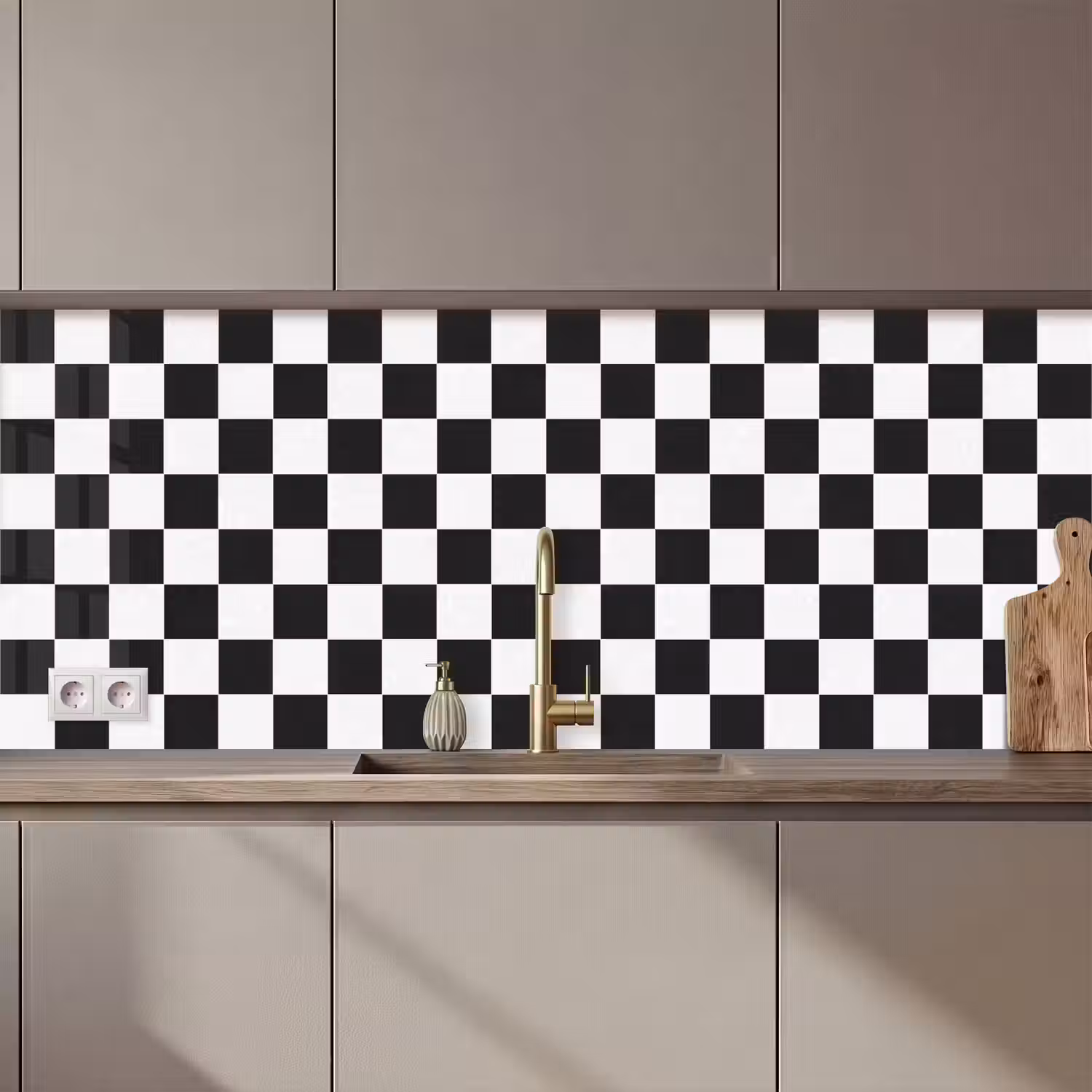 Klassiek - Patroon - Zwart - Wit keuken achterwand 2 middel 871 zz_3dshopping