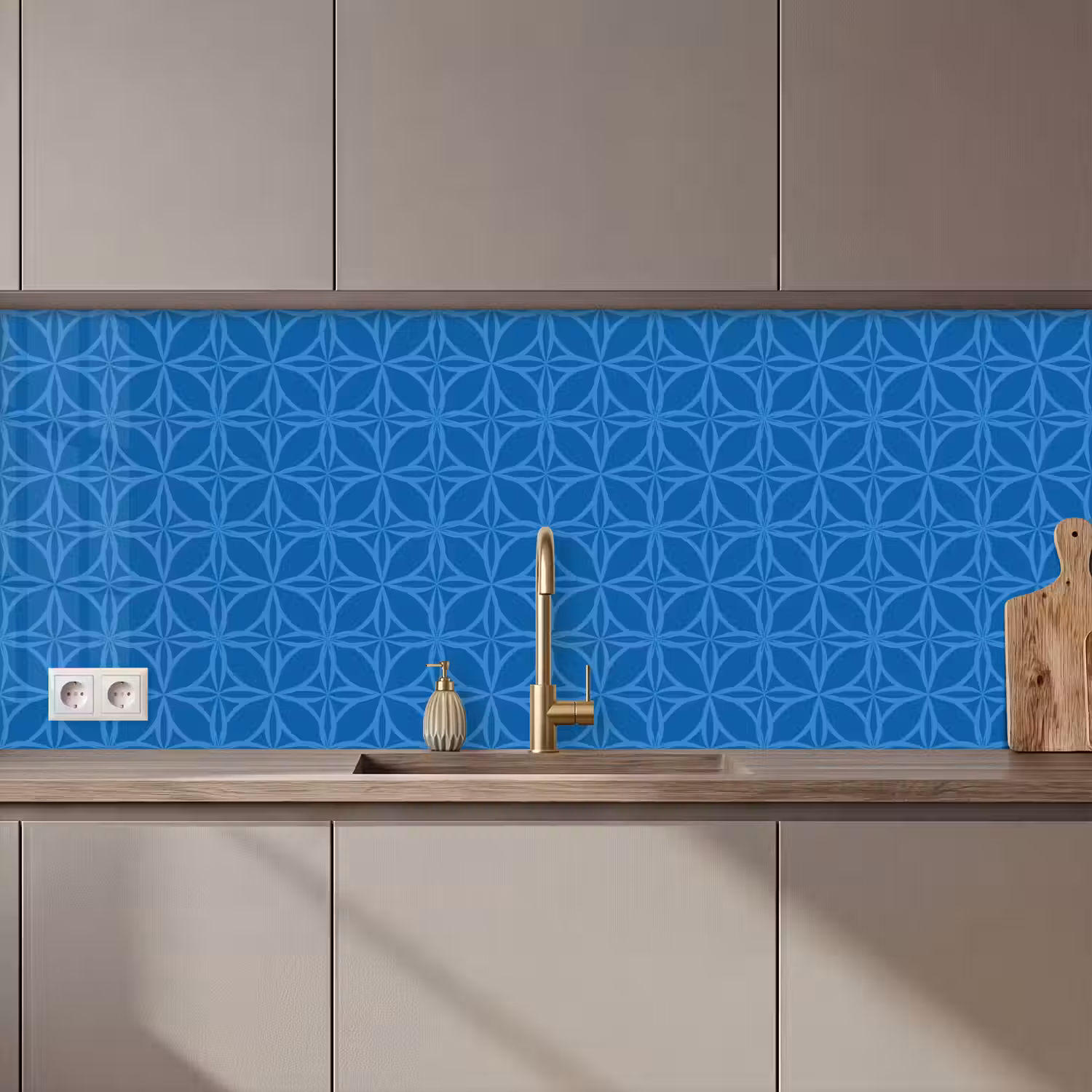 Kompas - Blauw - Patronen keuken achterwand 2 middel 871 zz_3dshopping