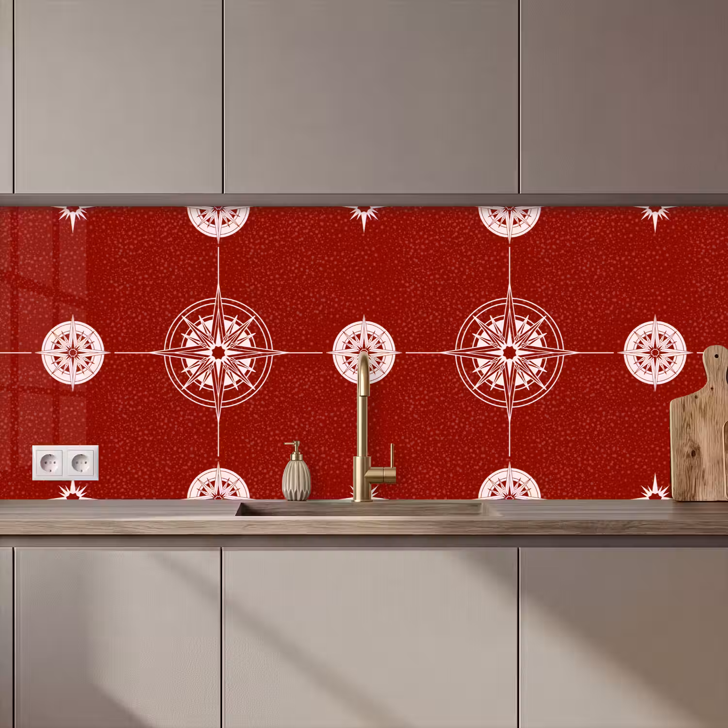 Kompas - Reizen - Patronen keuken achterwand 2 middel 871 zz_3dshopping