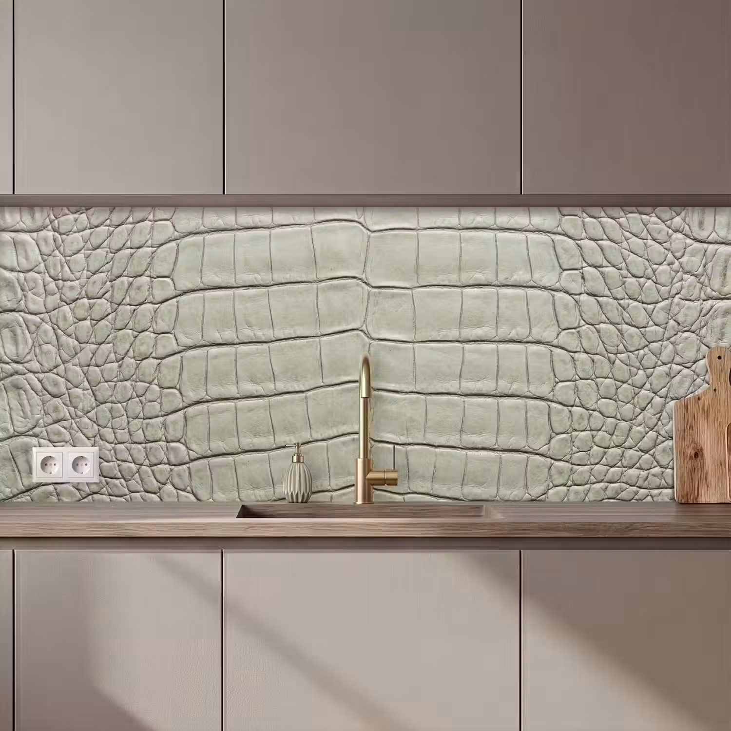 Krokodillenleer - Schubben - Groen keuken achterwand 2 middel zz_3dshopping