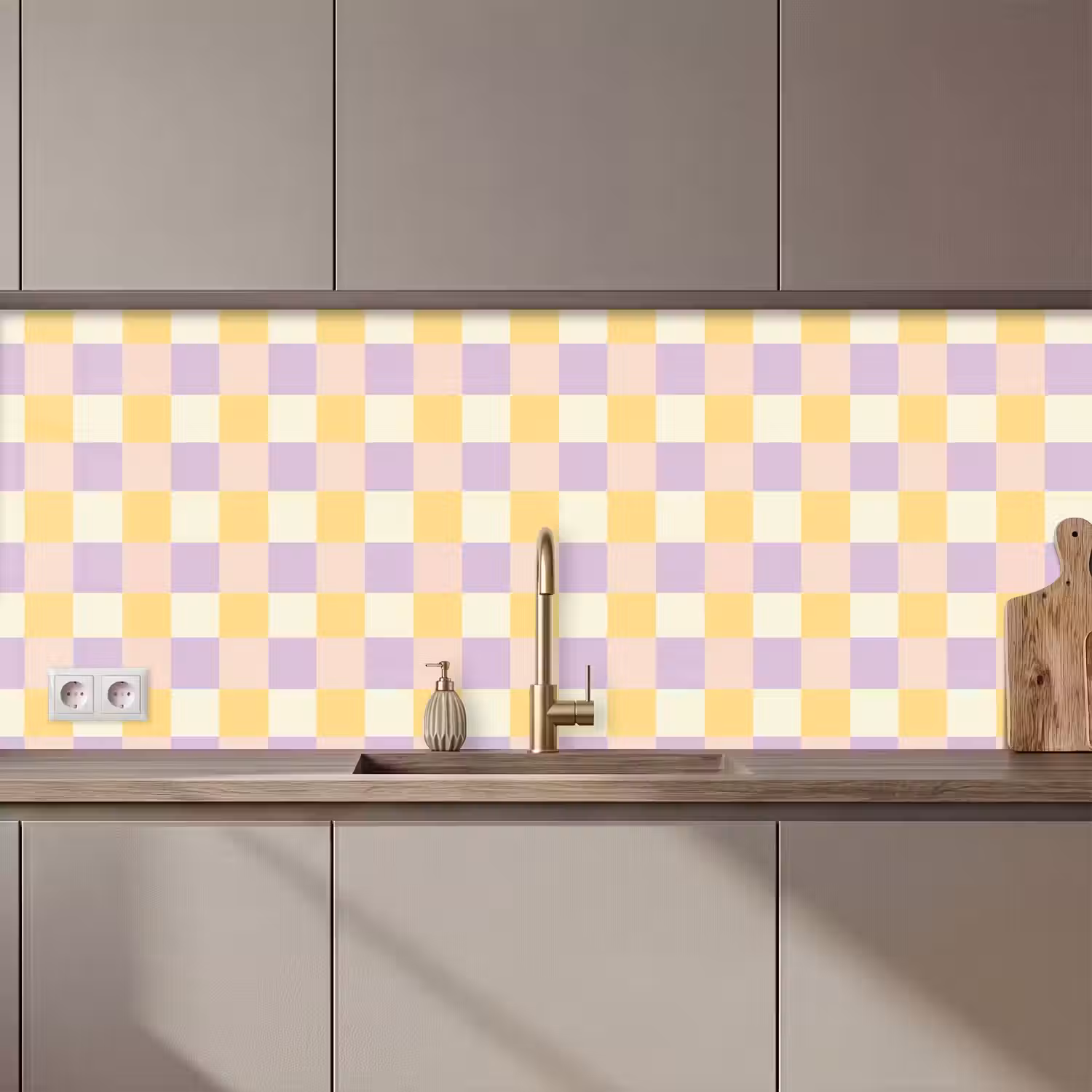 Blokjes - Lila - Geel keuken achterwand 2 middel 871 zz_3dshopping
