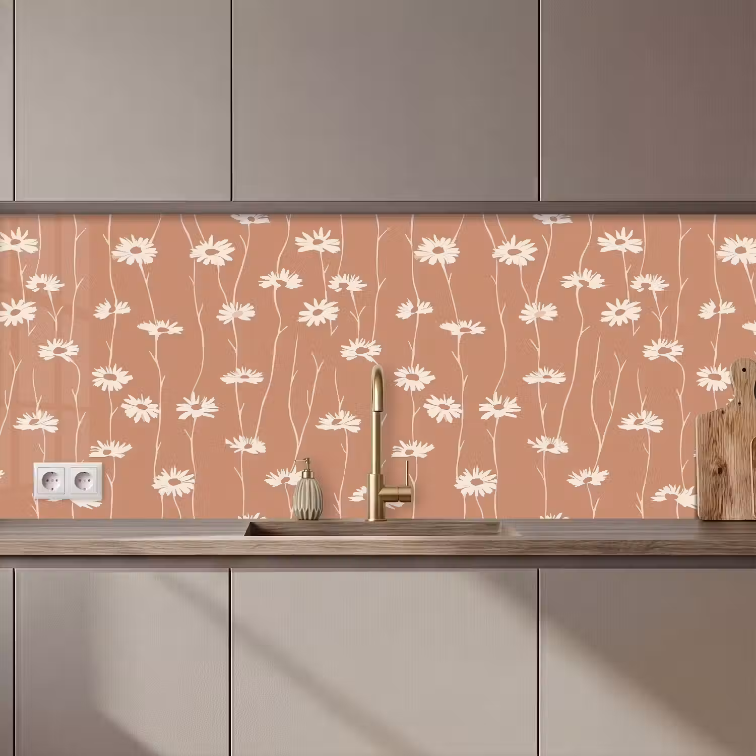 Madeliefjes - Subtiel - Terracotta keuken achterwand 2 middel 871 zz_3dshopping
