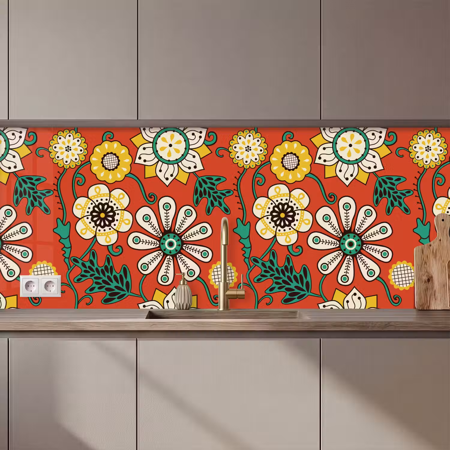 Design - Bloemen - Hippie - Retro keuken achterwand 2 middel 871 zz_3dshopping