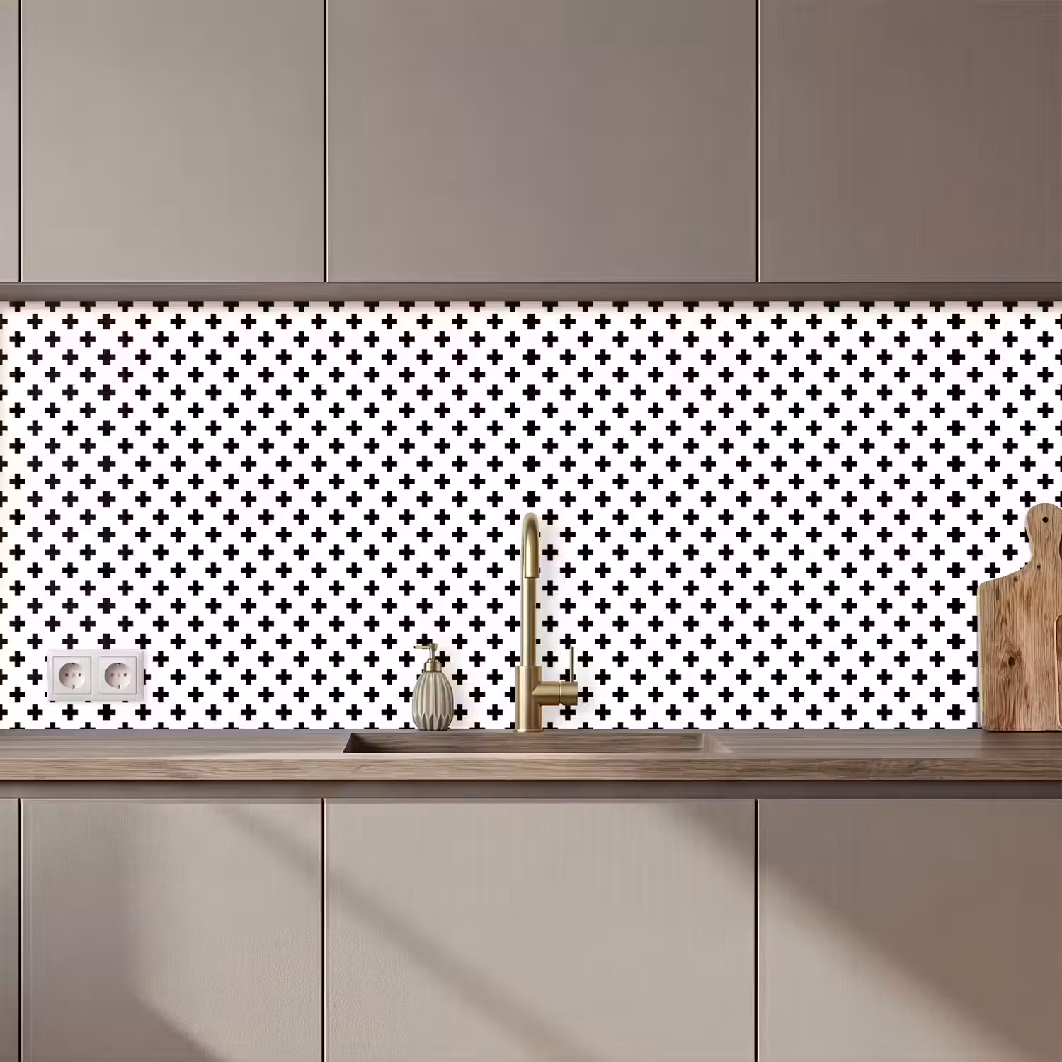 Design - Lijn - Patroon - Zwart - Wit keuken achterwand 2 middel 871 zz_3dshopping
