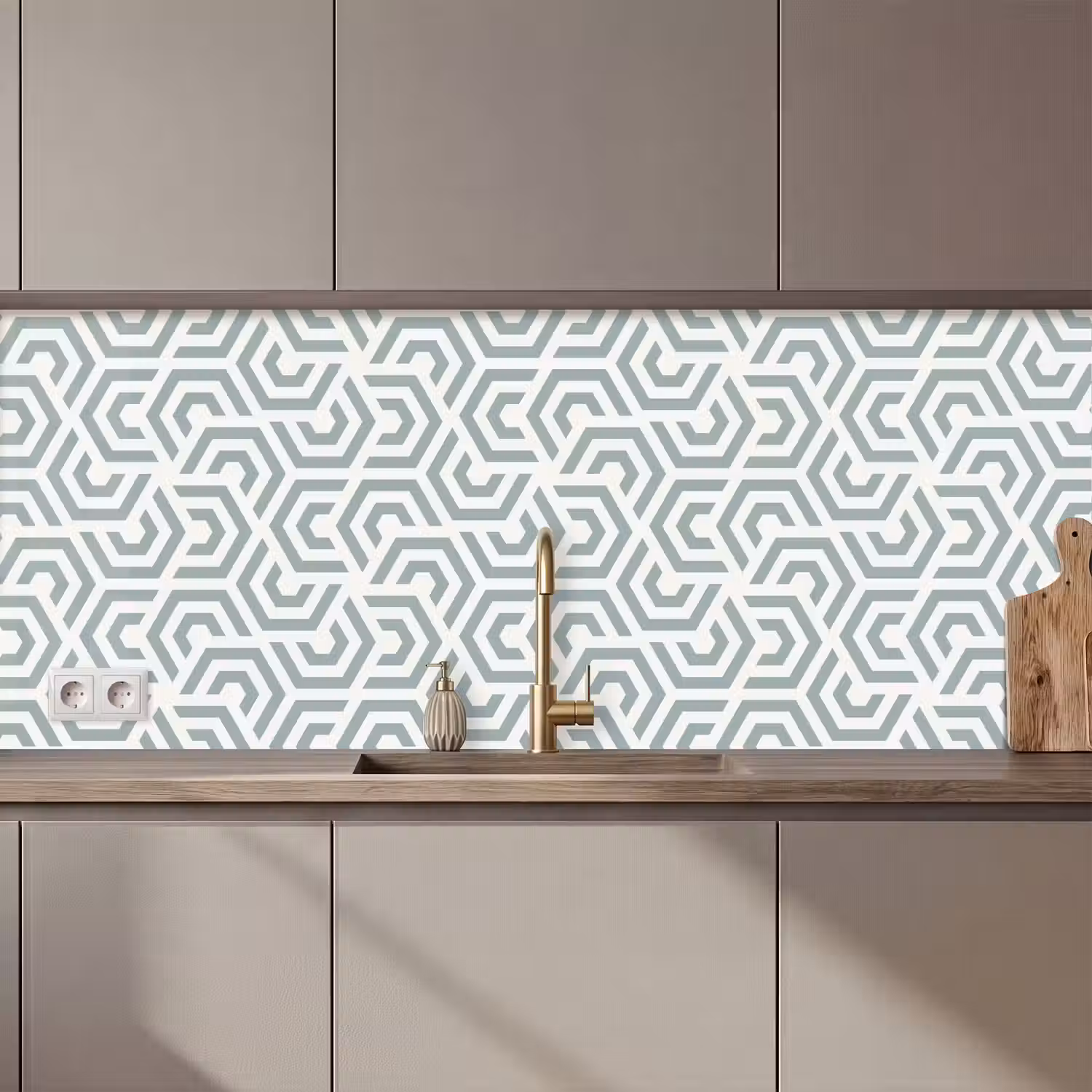 Design - Lijn - Patroon - Groen keuken achterwand 2 middel 871 zz_3dshopping