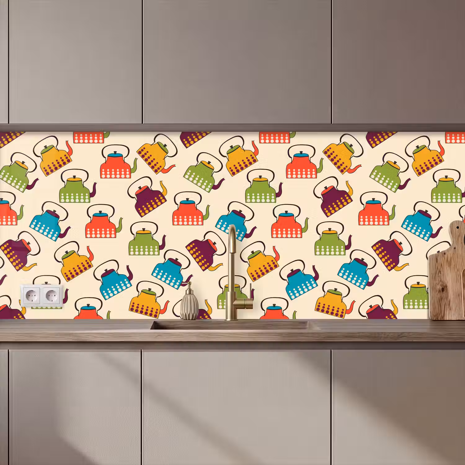 Design - Retro - Theepot - Kleuren keuken achterwand 2 middel 871 zz_3dshopping
